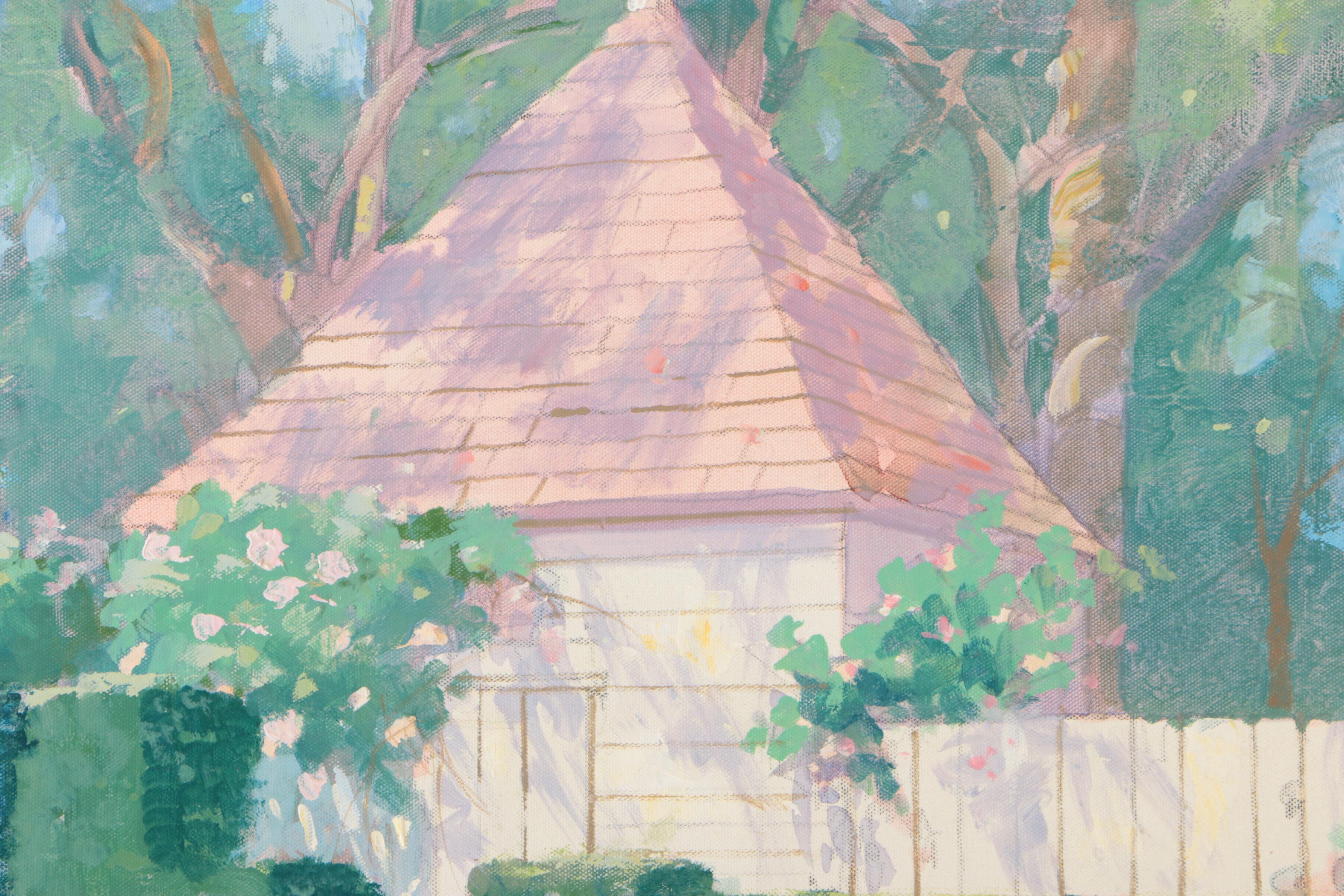 William Benecke Oil Painting on Canvas "WIlliamsburg Garden"