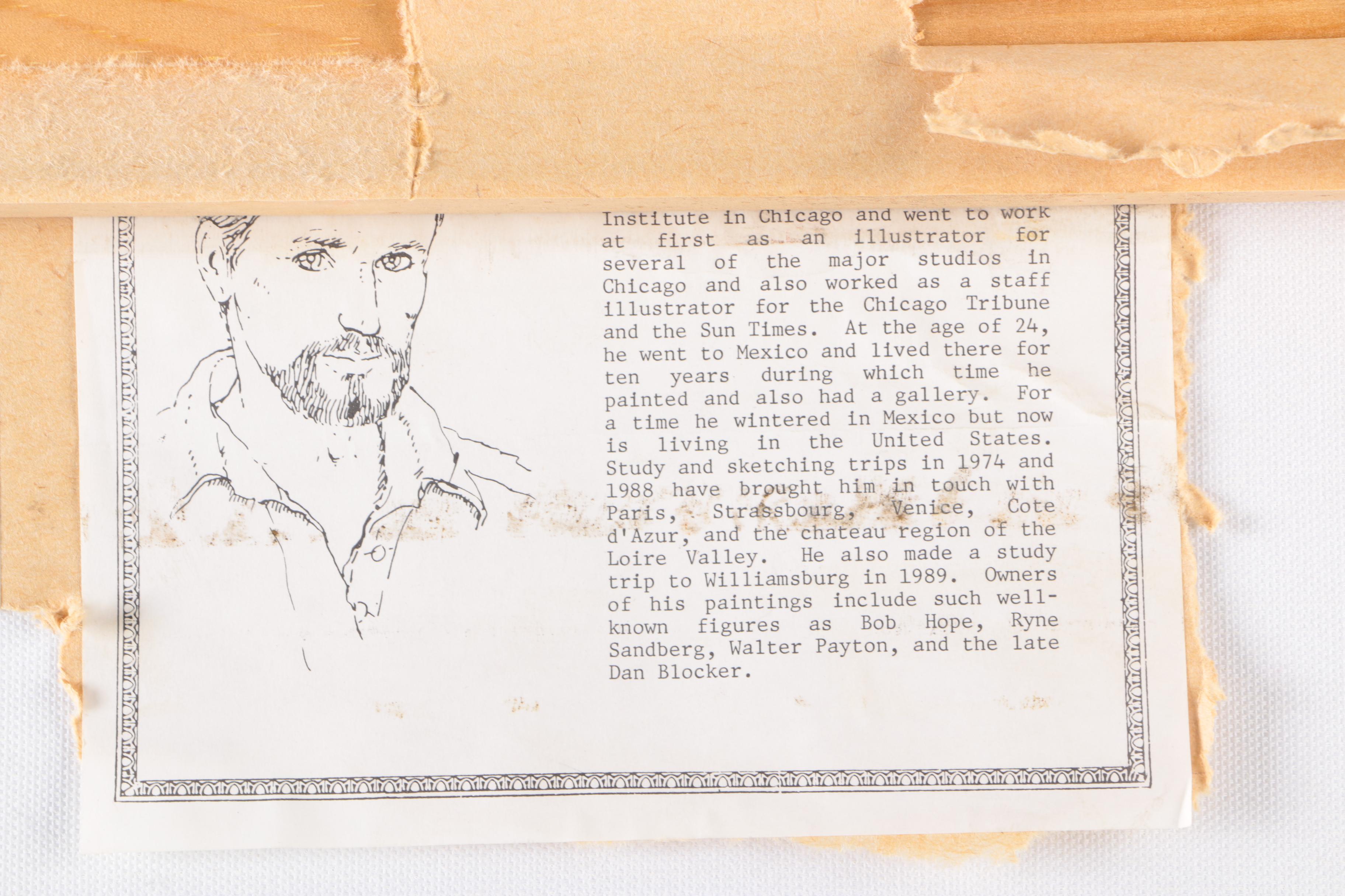 William Benecke Oil Painting on Canvas "WIlliamsburg Garden"