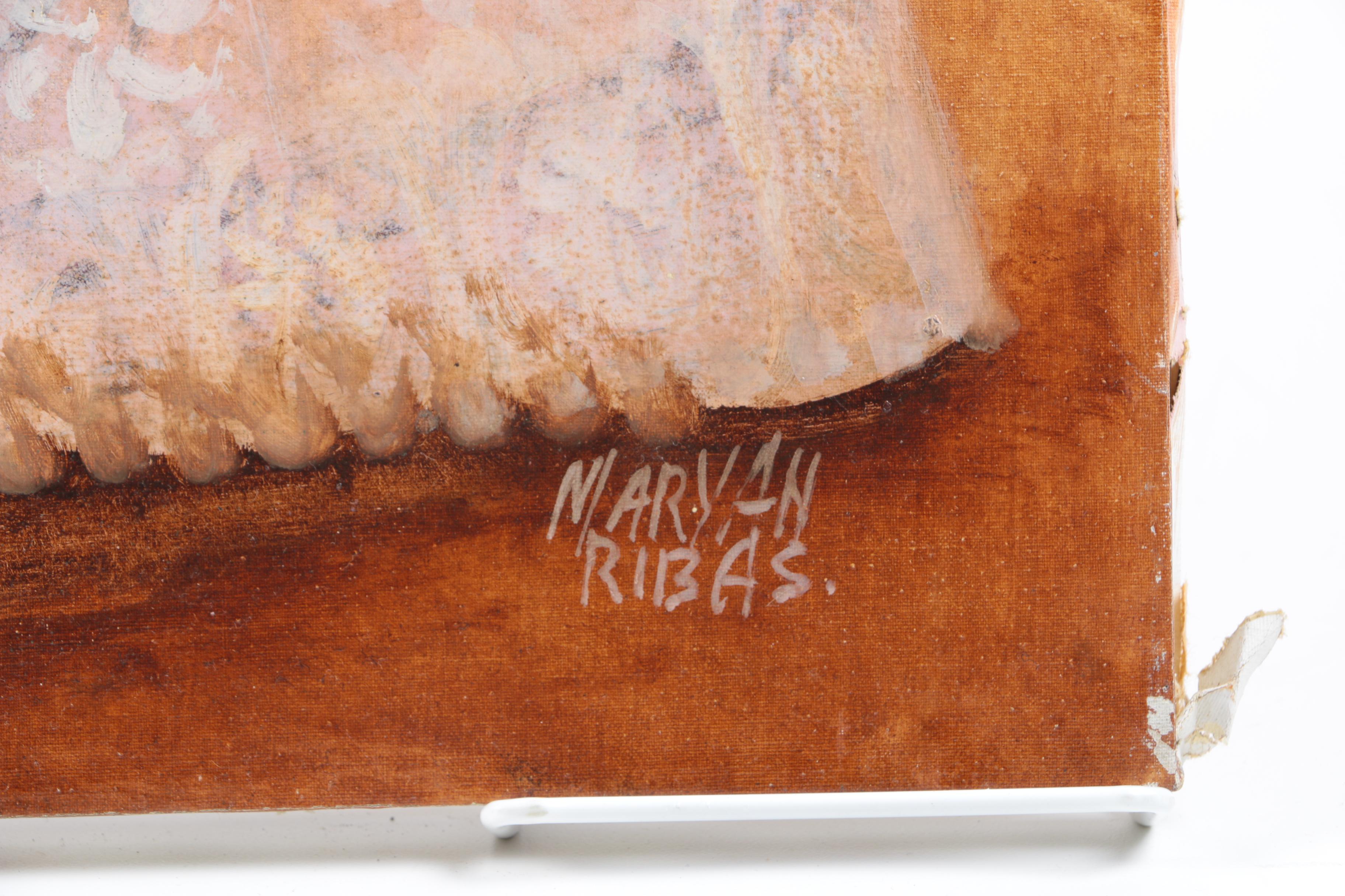 Maryan Ribas Oil Painting on Canvas "Lady in Pink"