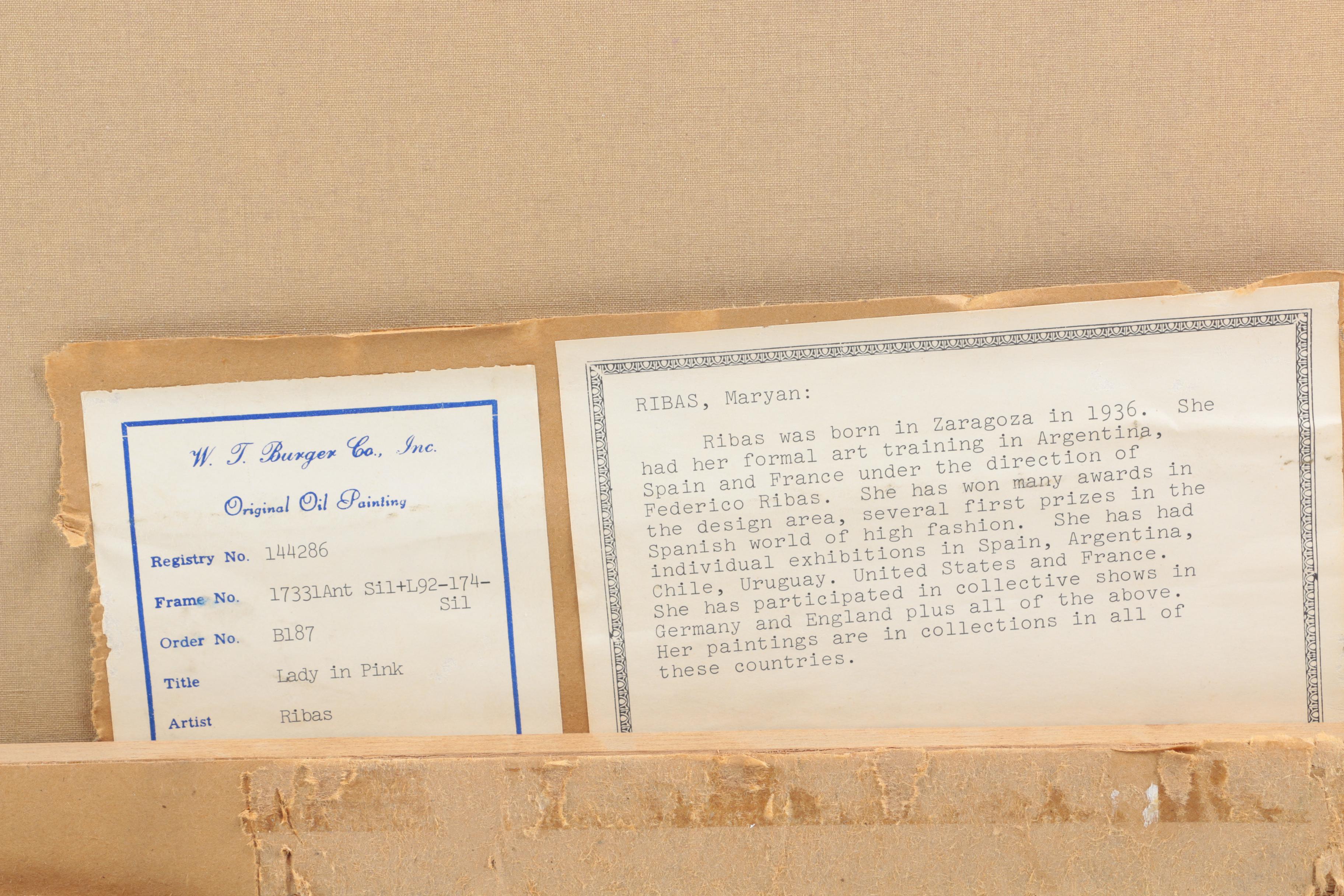 Maryan Ribas Oil Painting on Canvas "Lady in Pink"