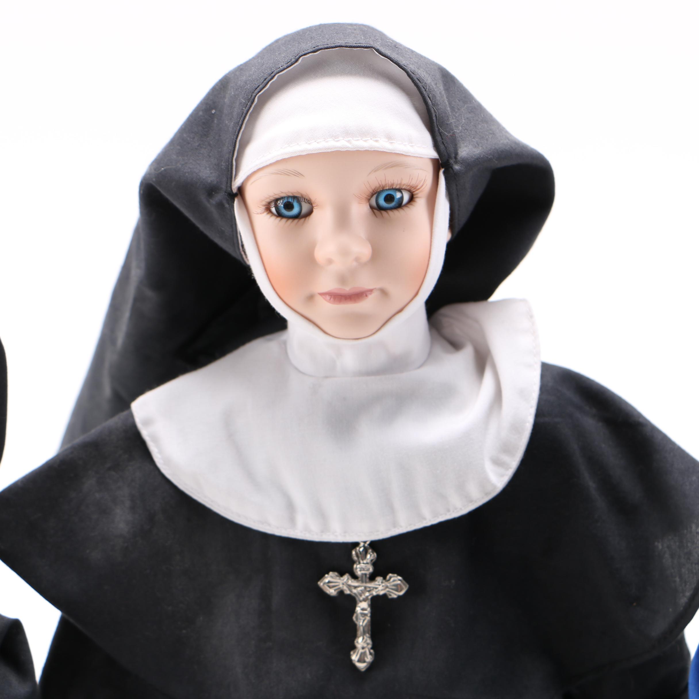 Nun and Amish Porcelain Dolls
