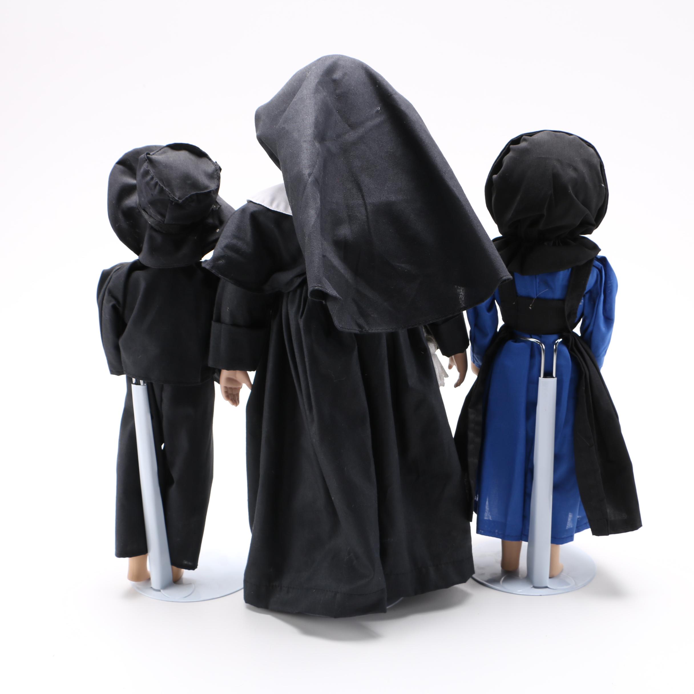 Nun and Amish Porcelain Dolls