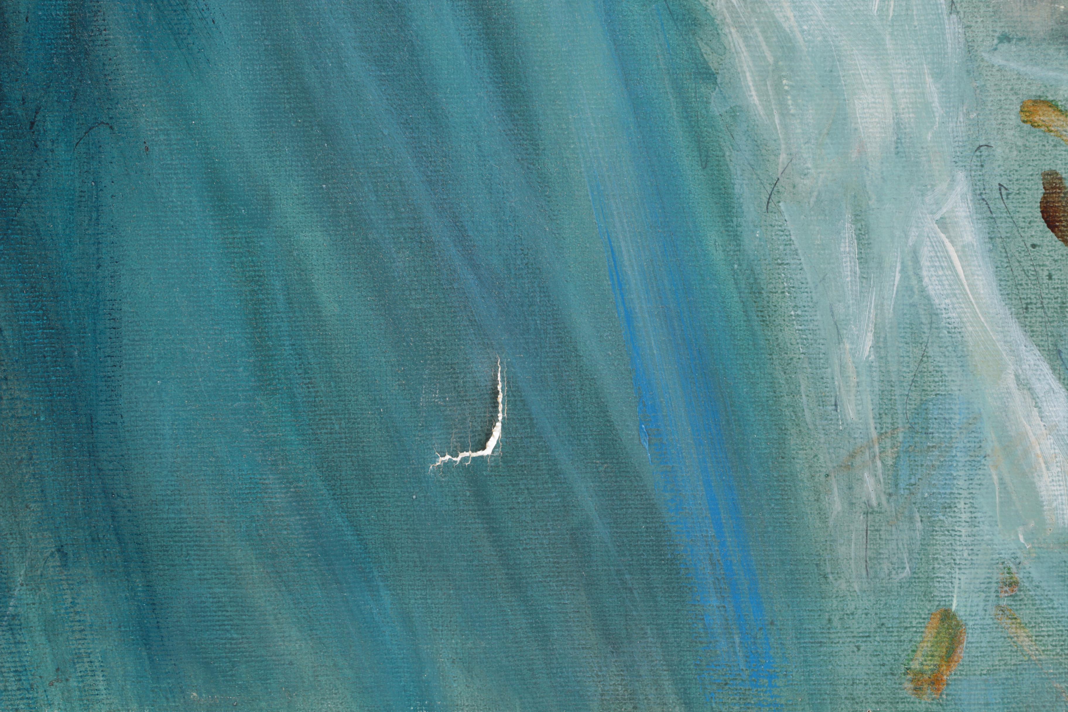 Oil Painting on Canvas of a Woman and Dog