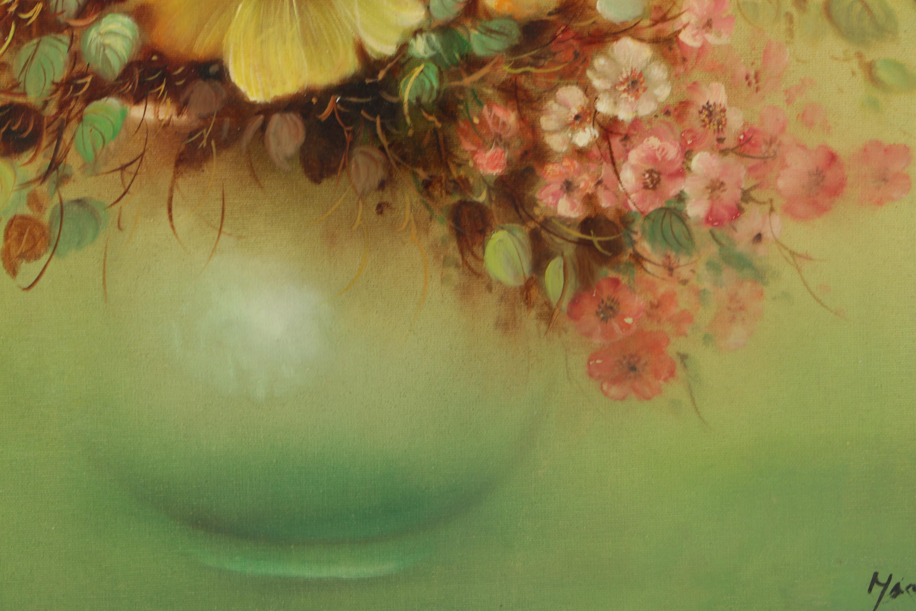 Angelica Marotta Oil Painting on Canvas "Flowers"