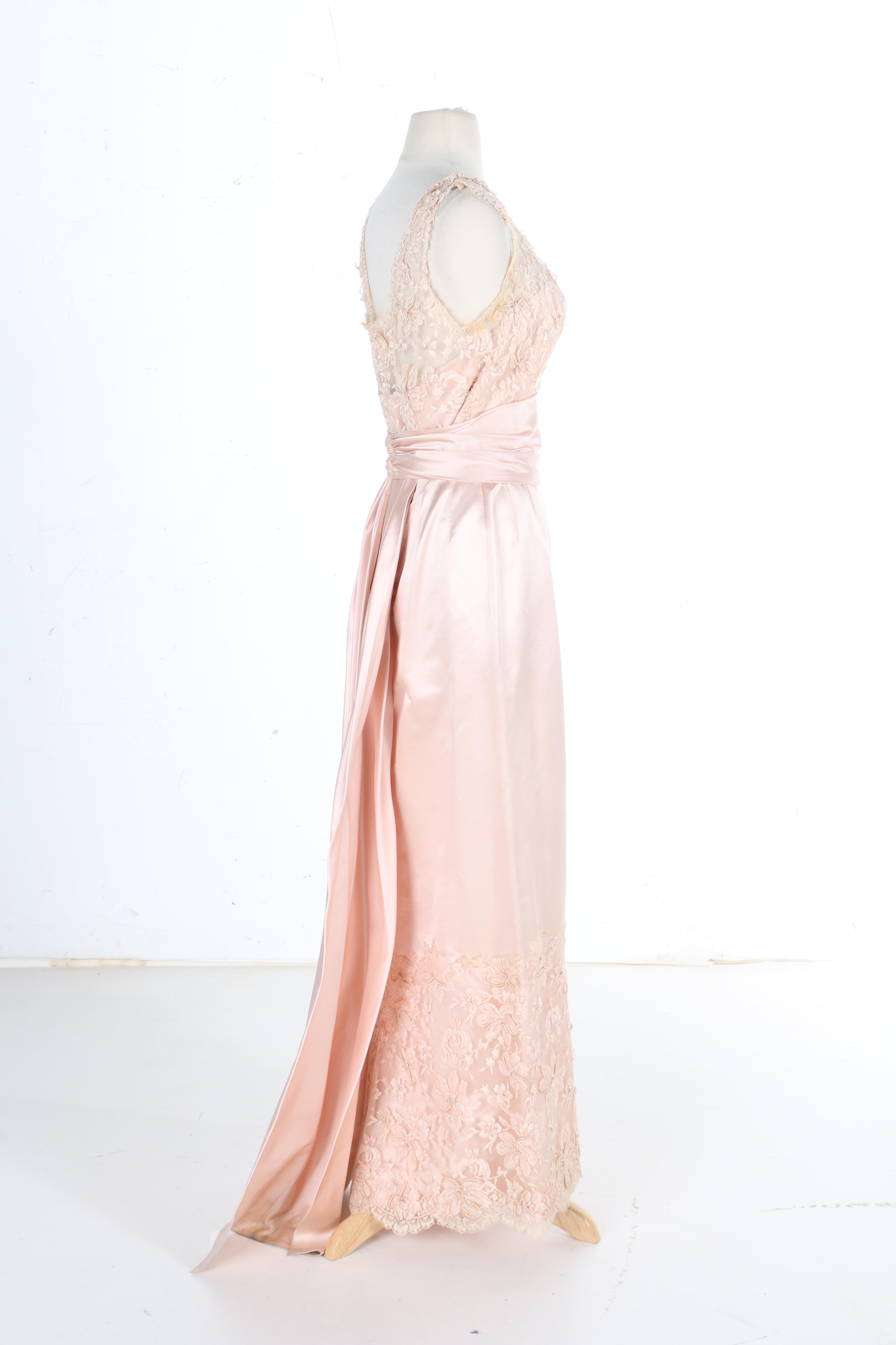 Silk Chantilly Lace French Satin and Lace Formal Dress