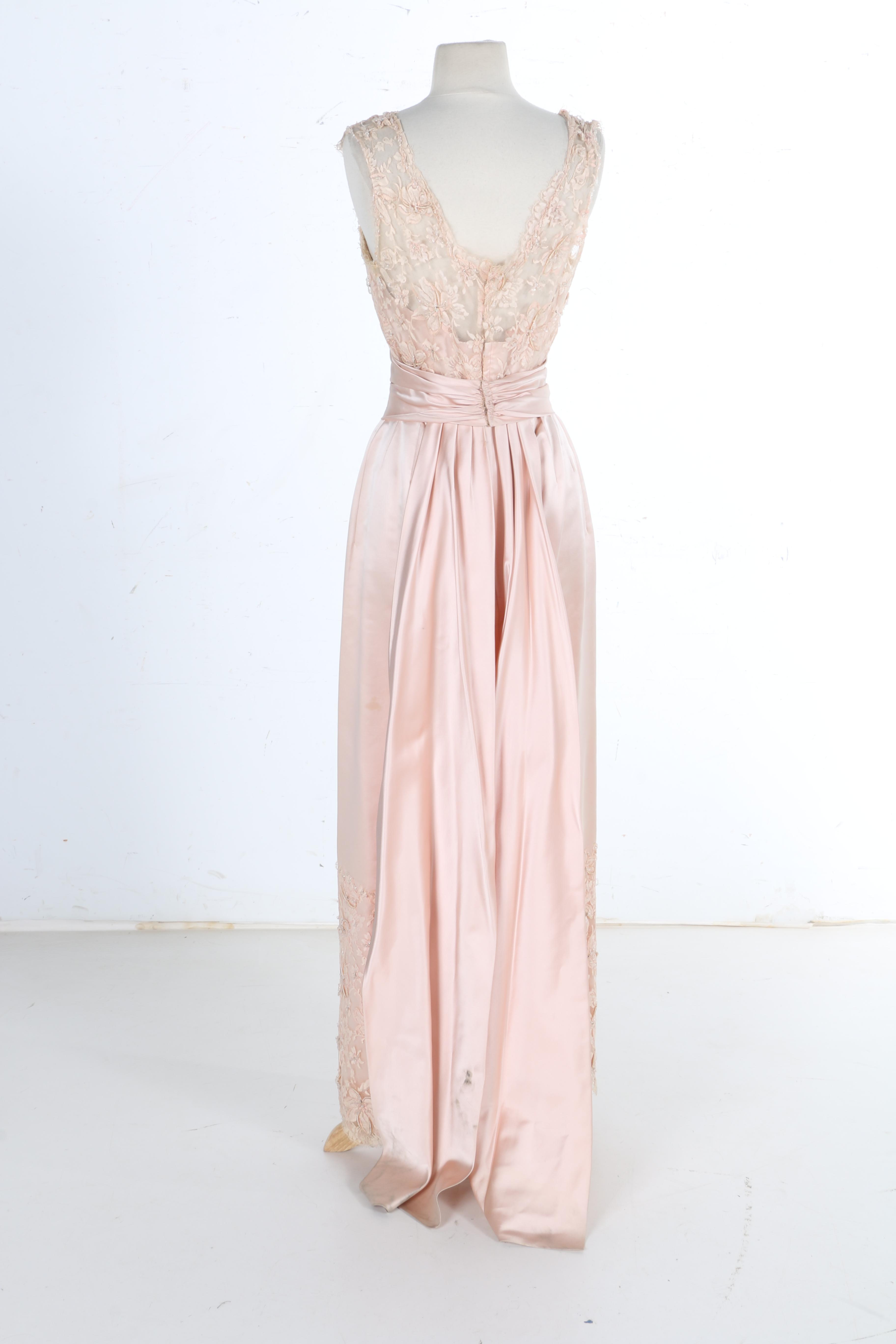 Silk Chantilly Lace French Satin and Lace Formal Dress