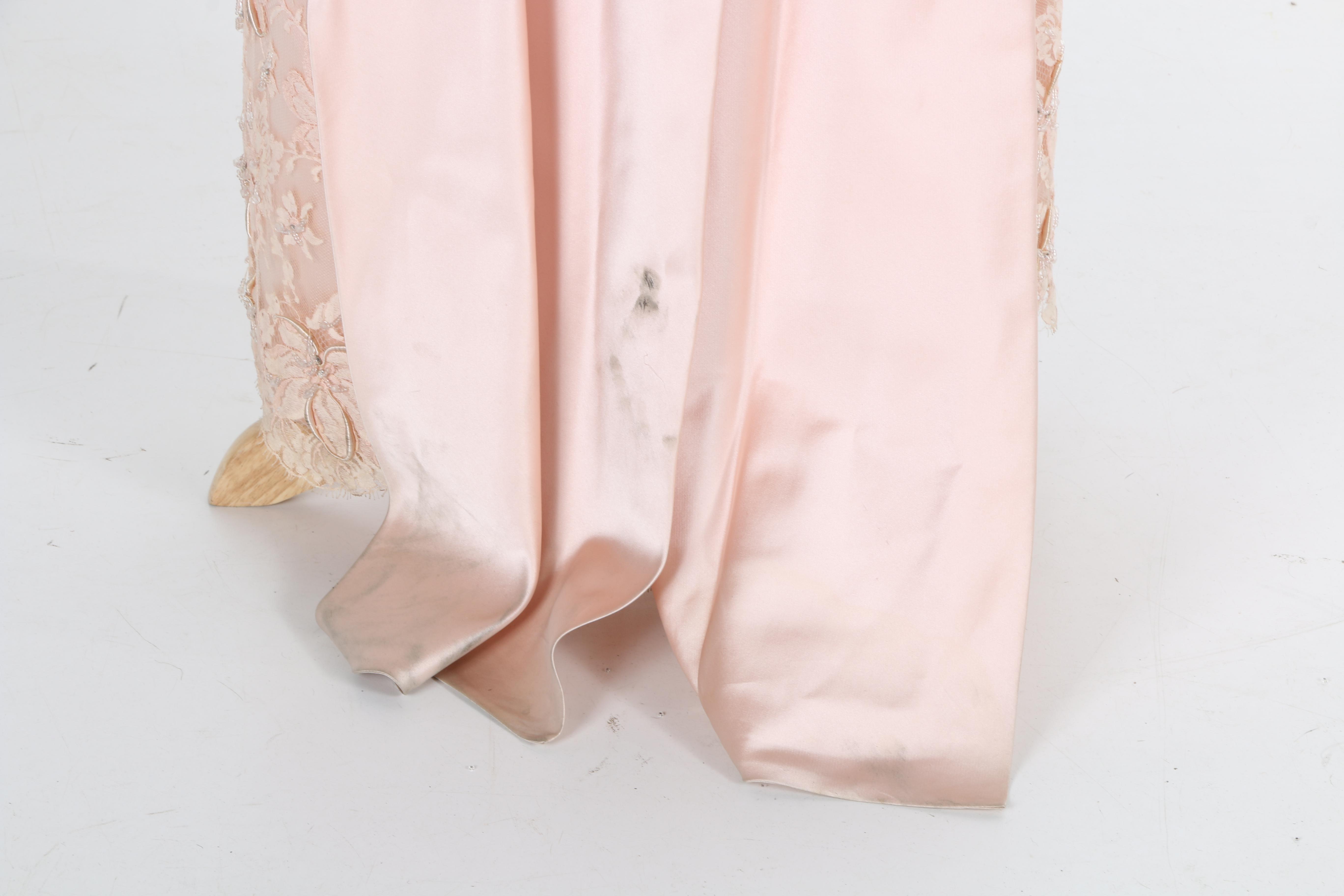 Silk Chantilly Lace French Satin and Lace Formal Dress