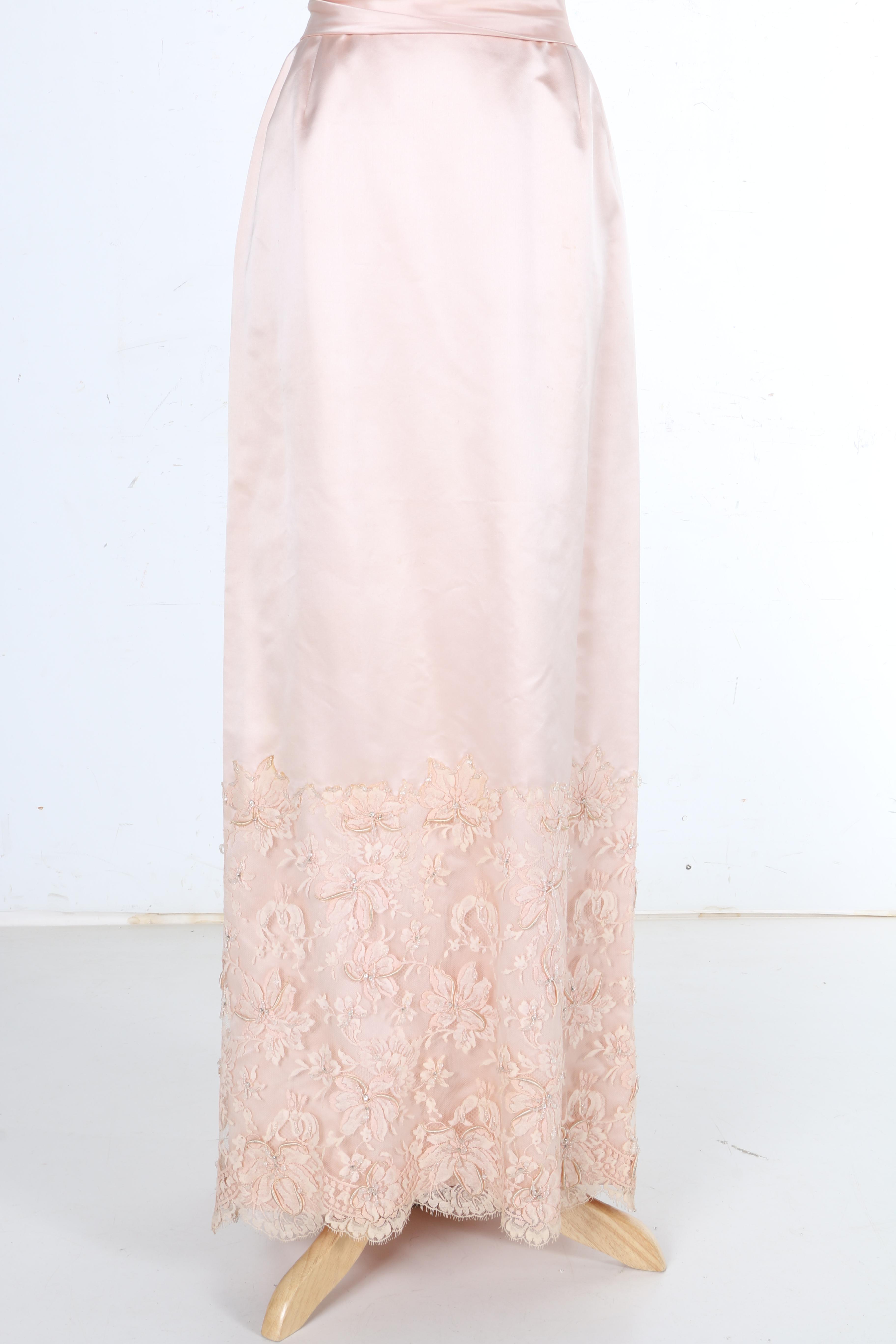 Silk Chantilly Lace French Satin and Lace Formal Dress