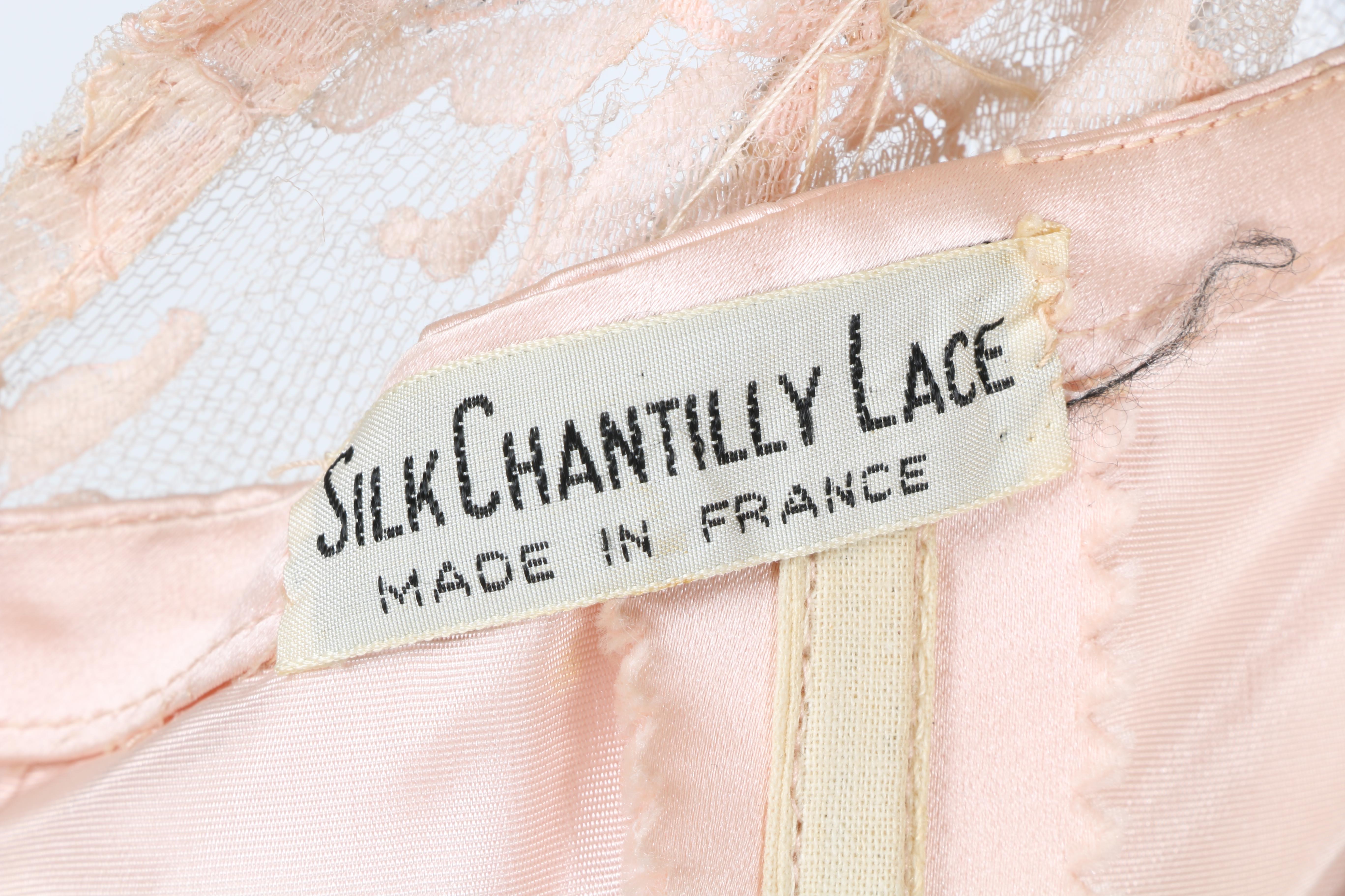 Silk Chantilly Lace French Satin and Lace Formal Dress