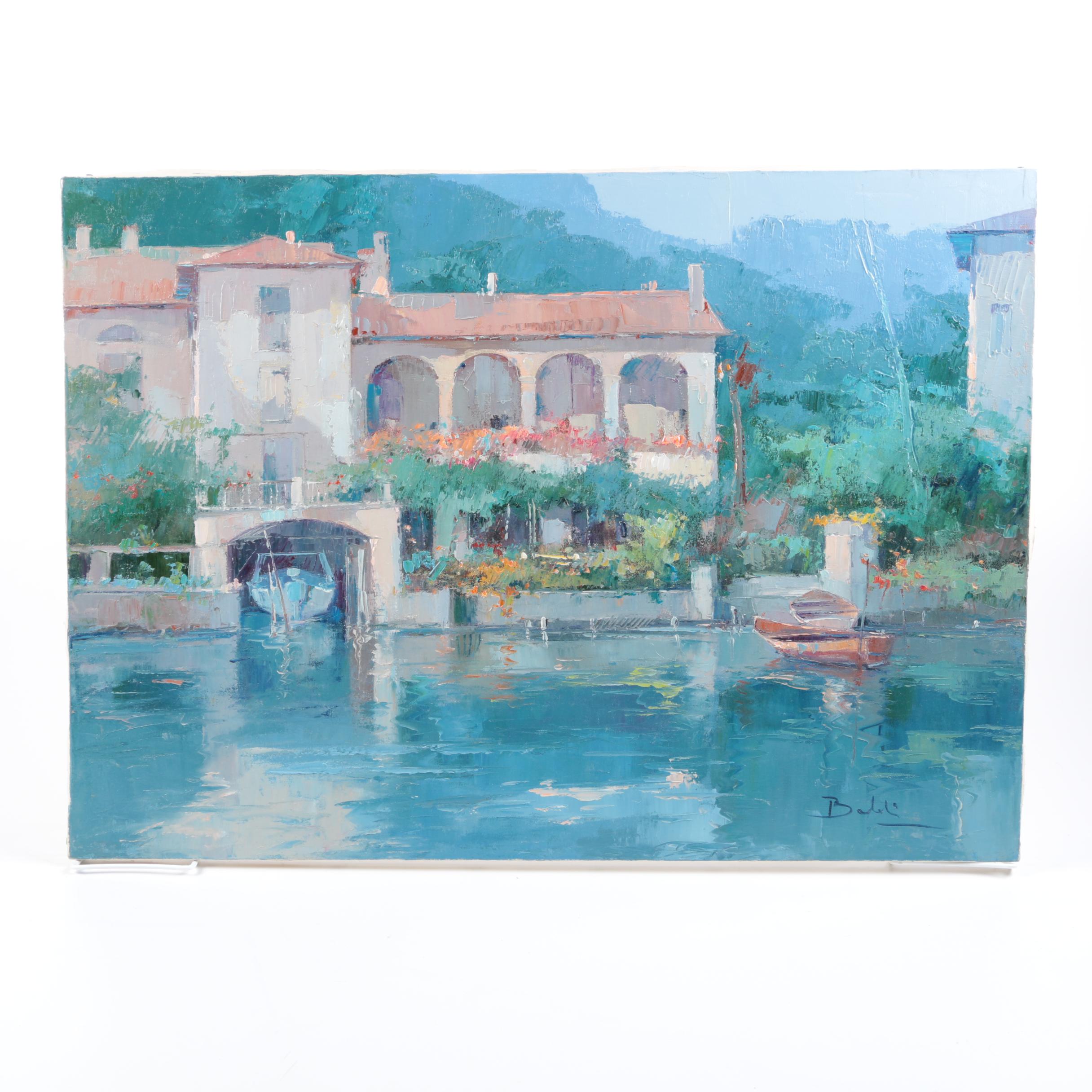 Continental Oil Painting on Canvas by Baldi