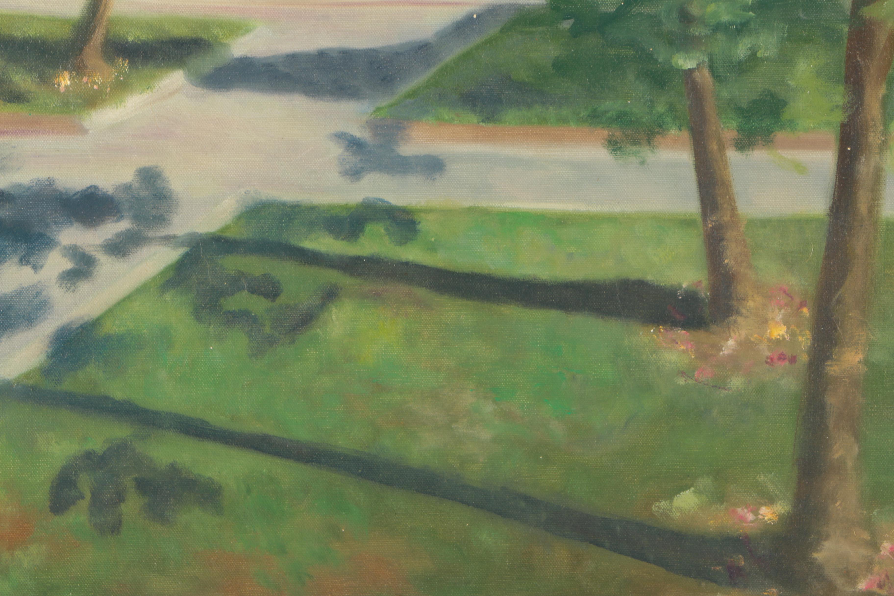 Jennifer Krentz Oil Painting on Canvas "Church in Milan"