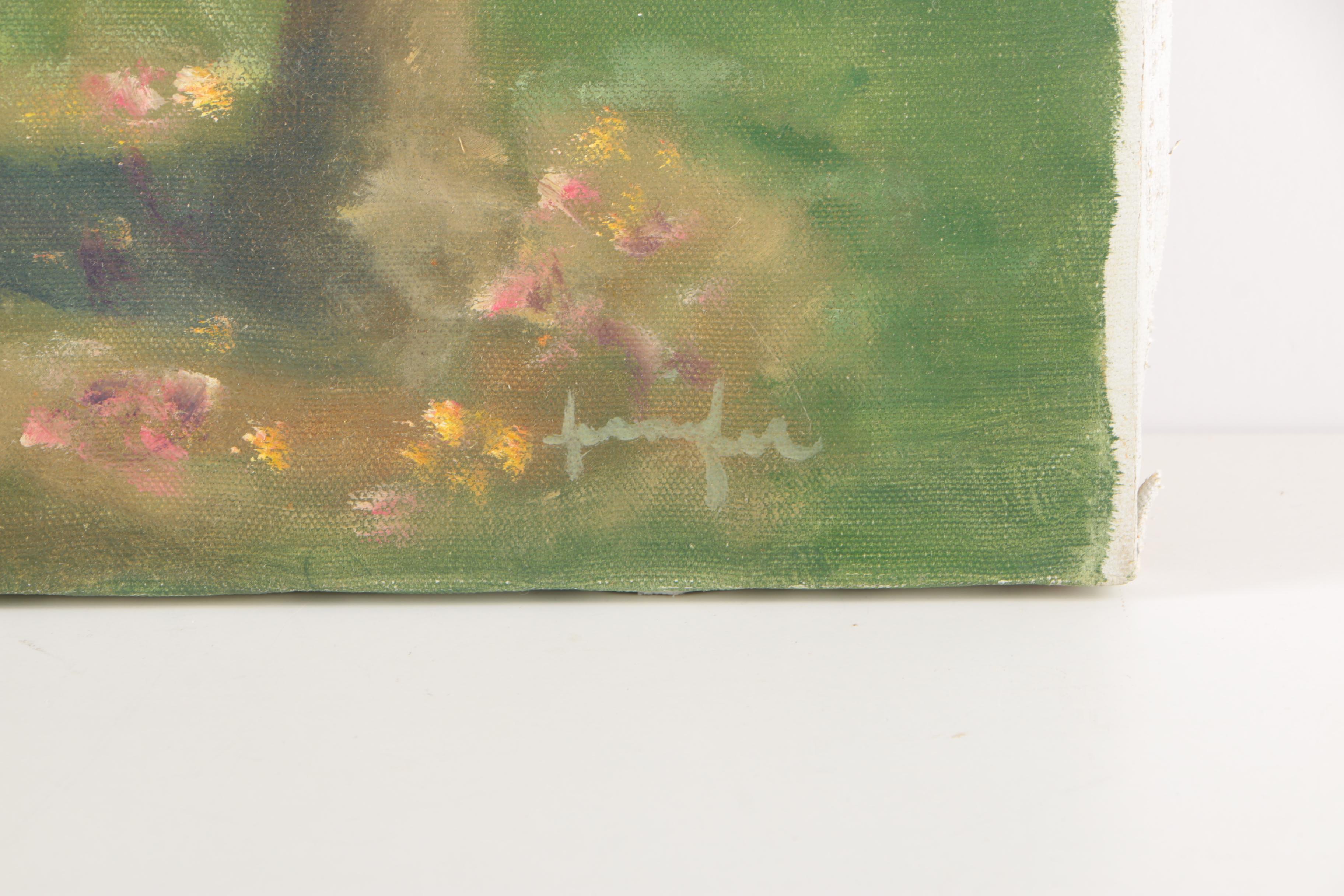 Jennifer Krentz Oil Painting on Canvas "Church in Milan"