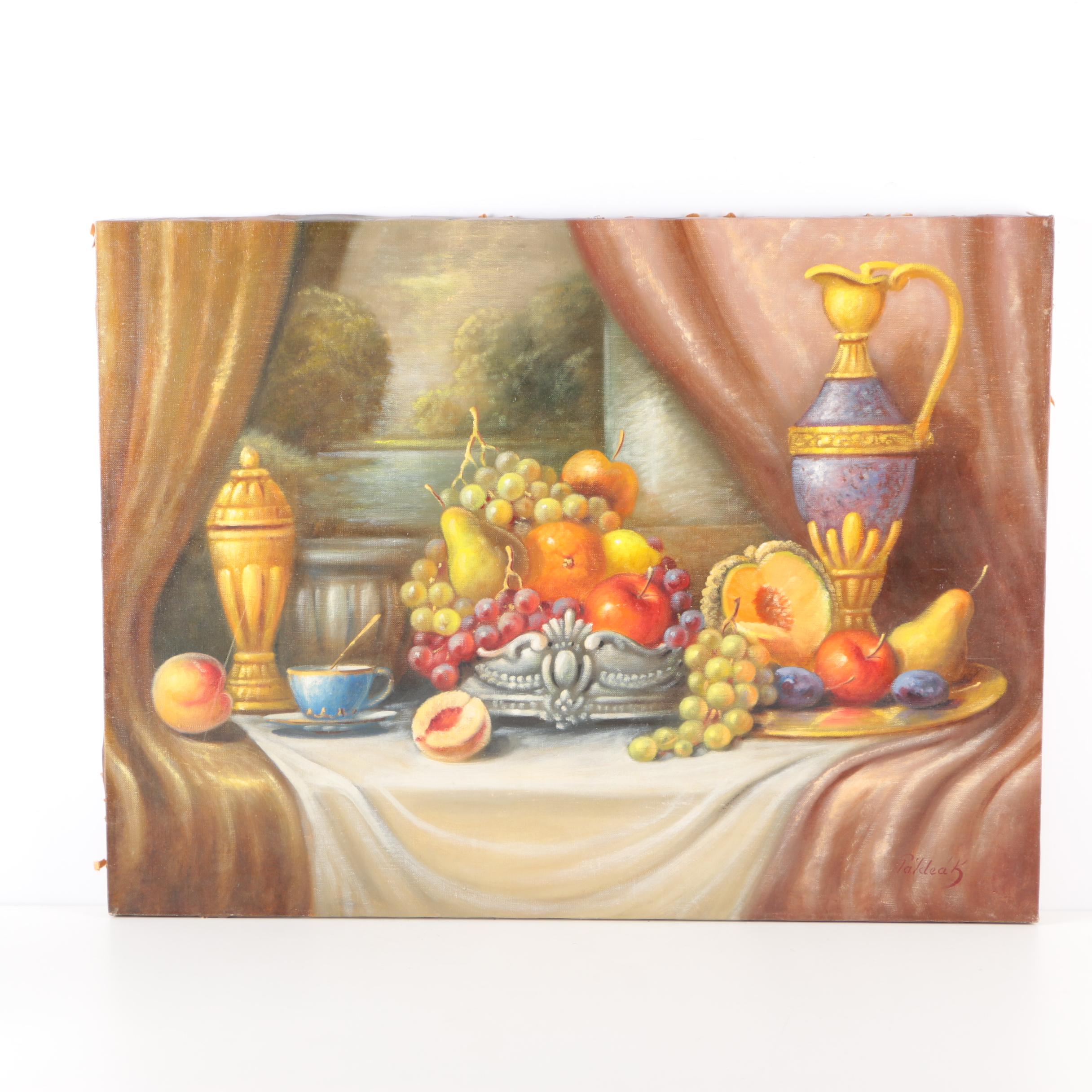 Paldeak Oil Painting on Canvas Neolassical Style Still Life