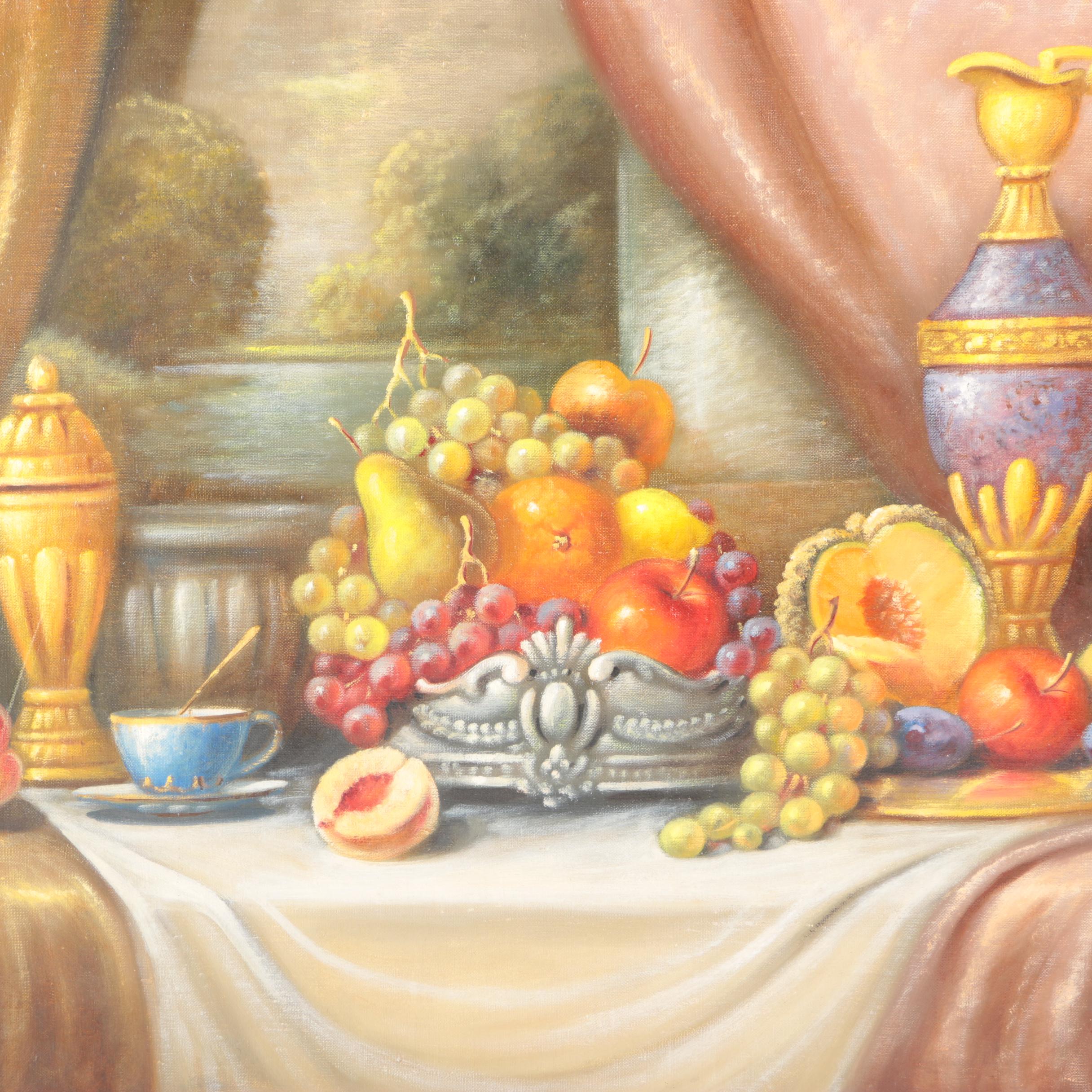 Paldeak Oil Painting on Canvas Neolassical Style Still Life
