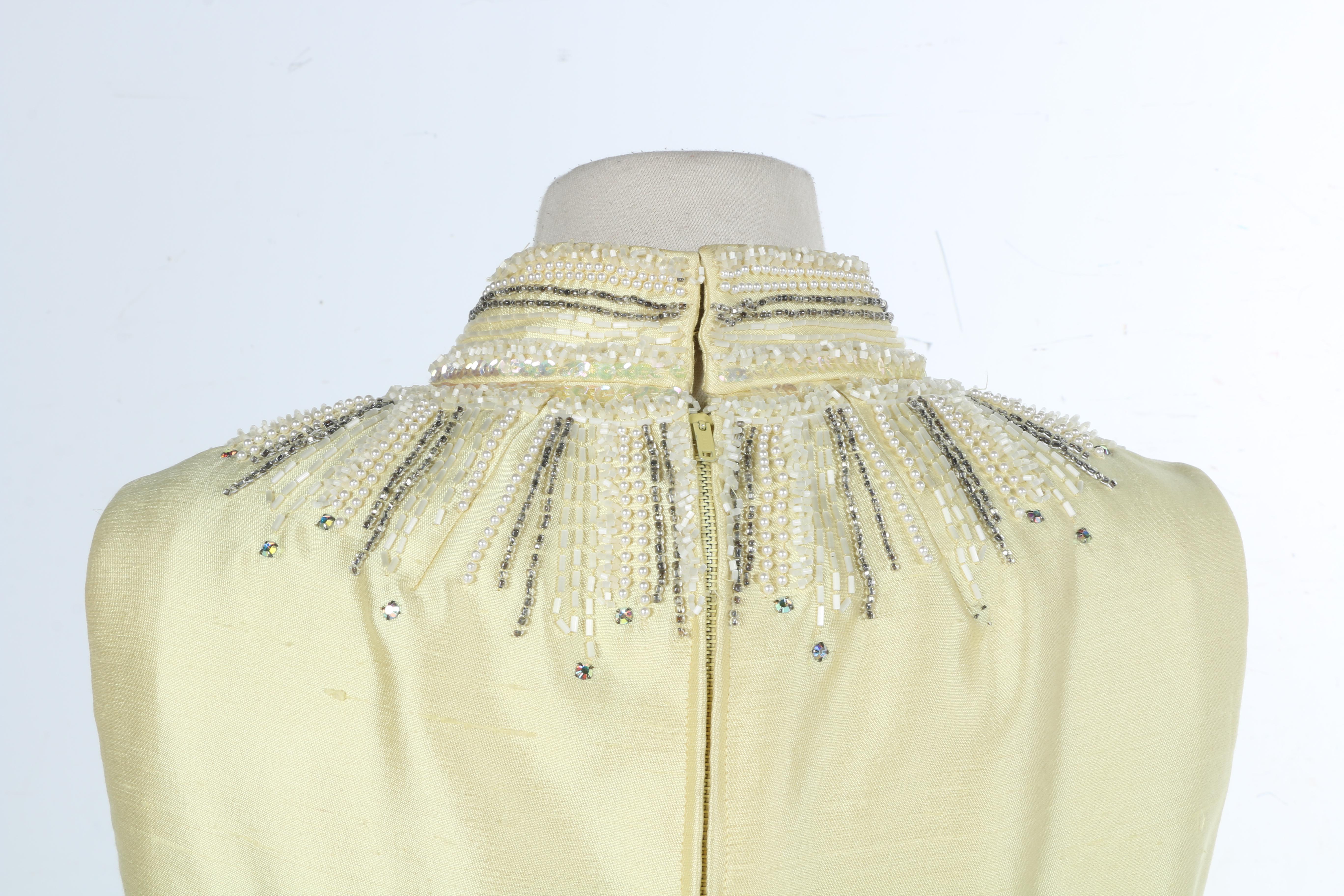 Vintage Yellow Beaded Dress