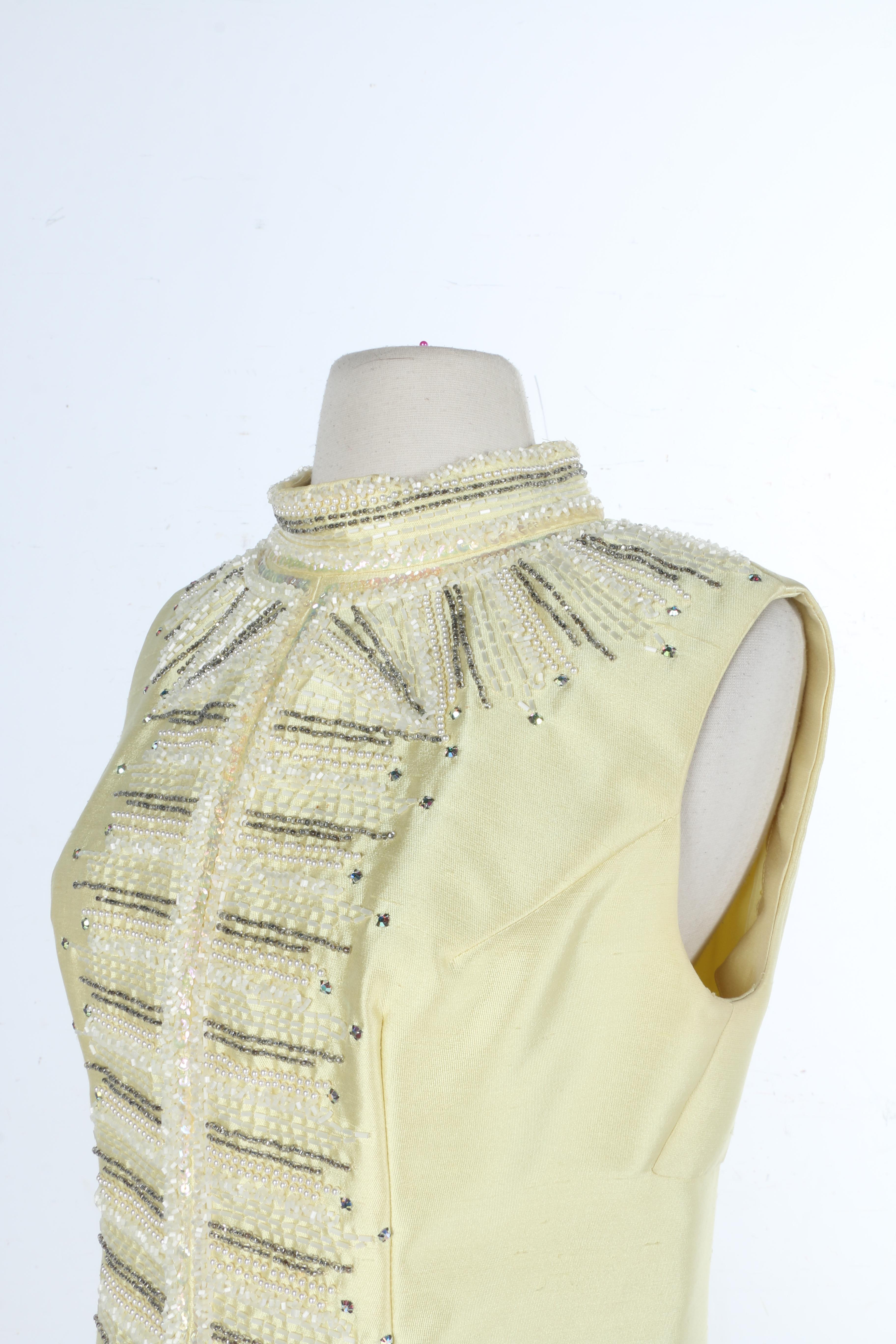 Vintage Yellow Beaded Dress