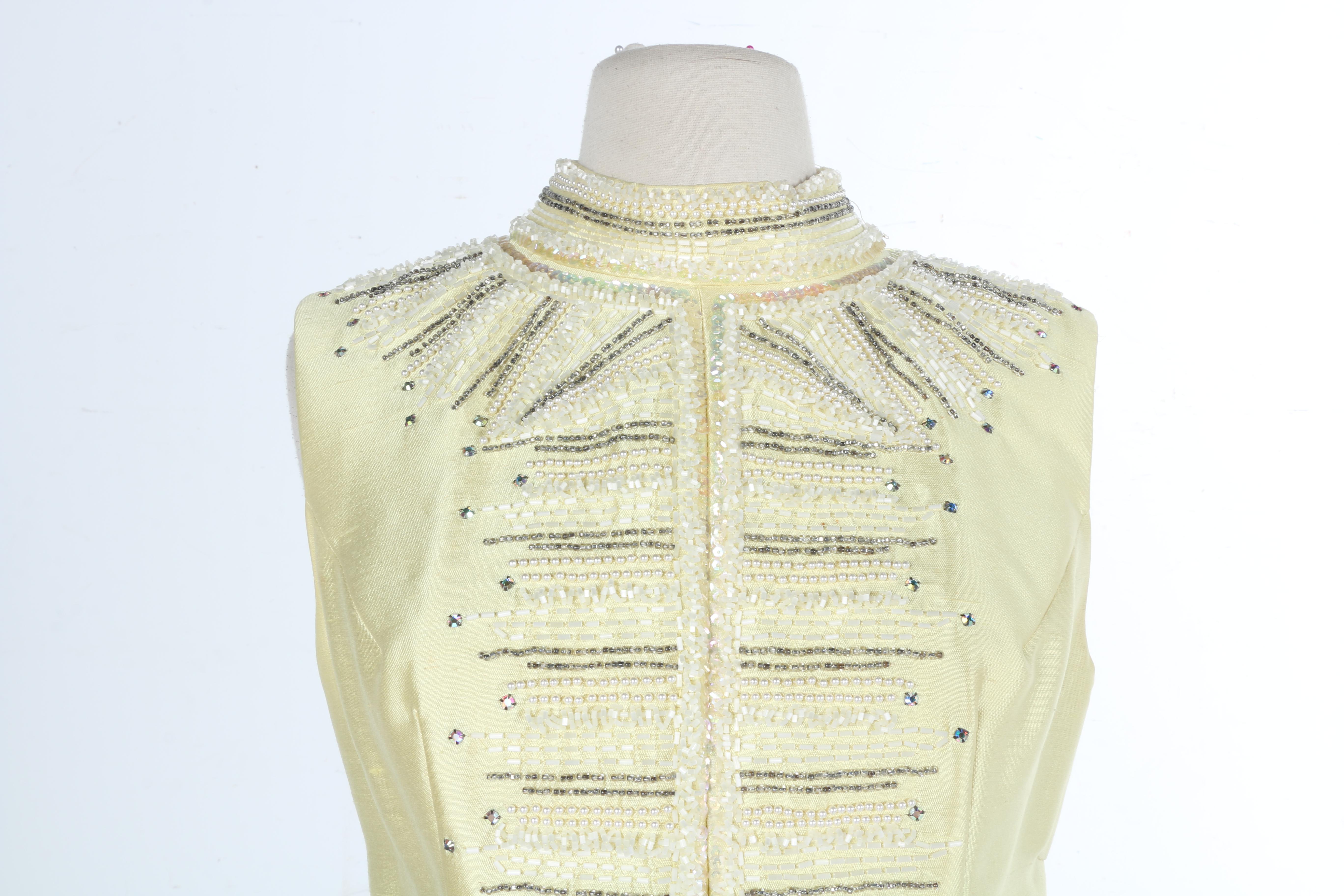 Vintage Yellow Beaded Dress