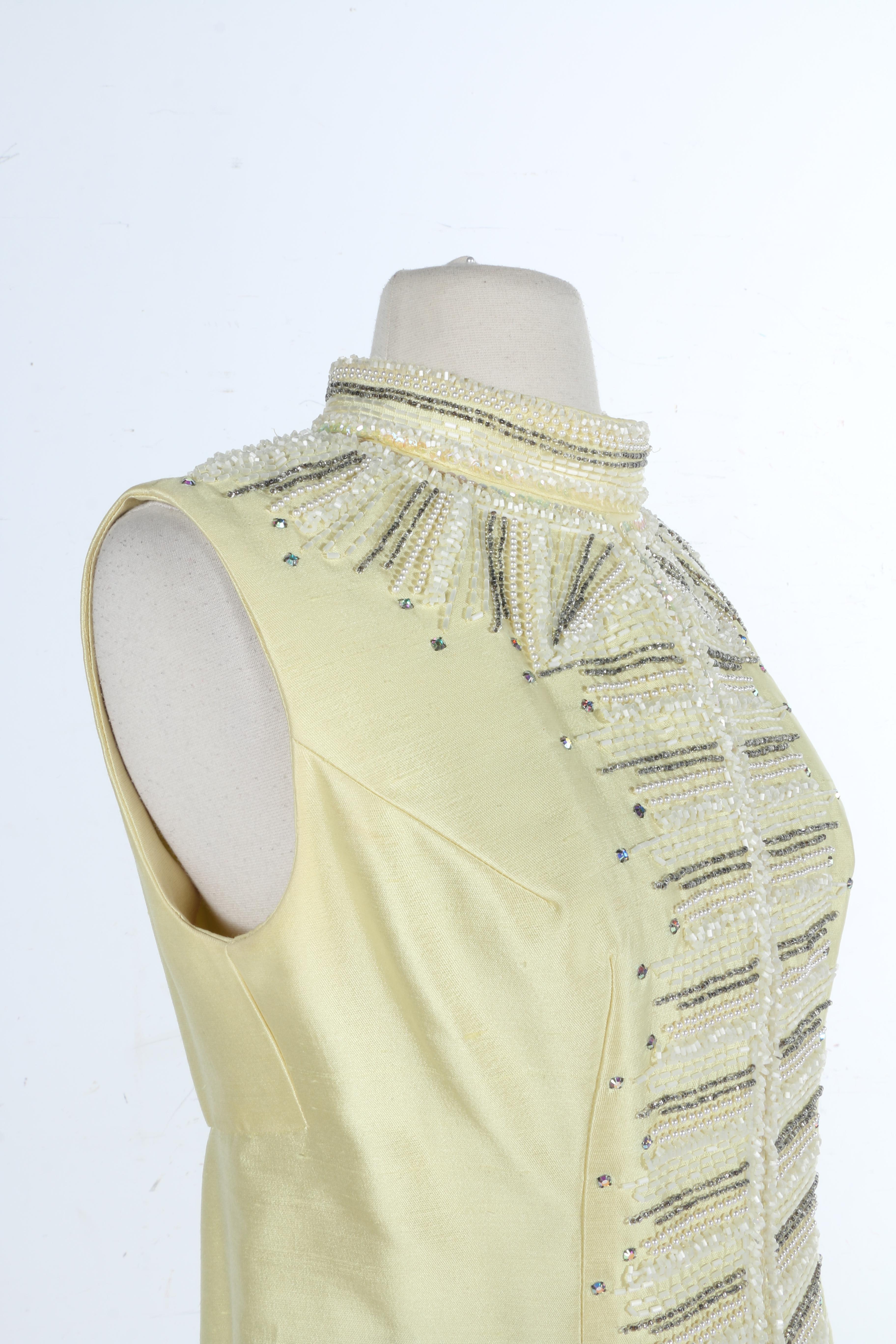 Vintage Yellow Beaded Dress