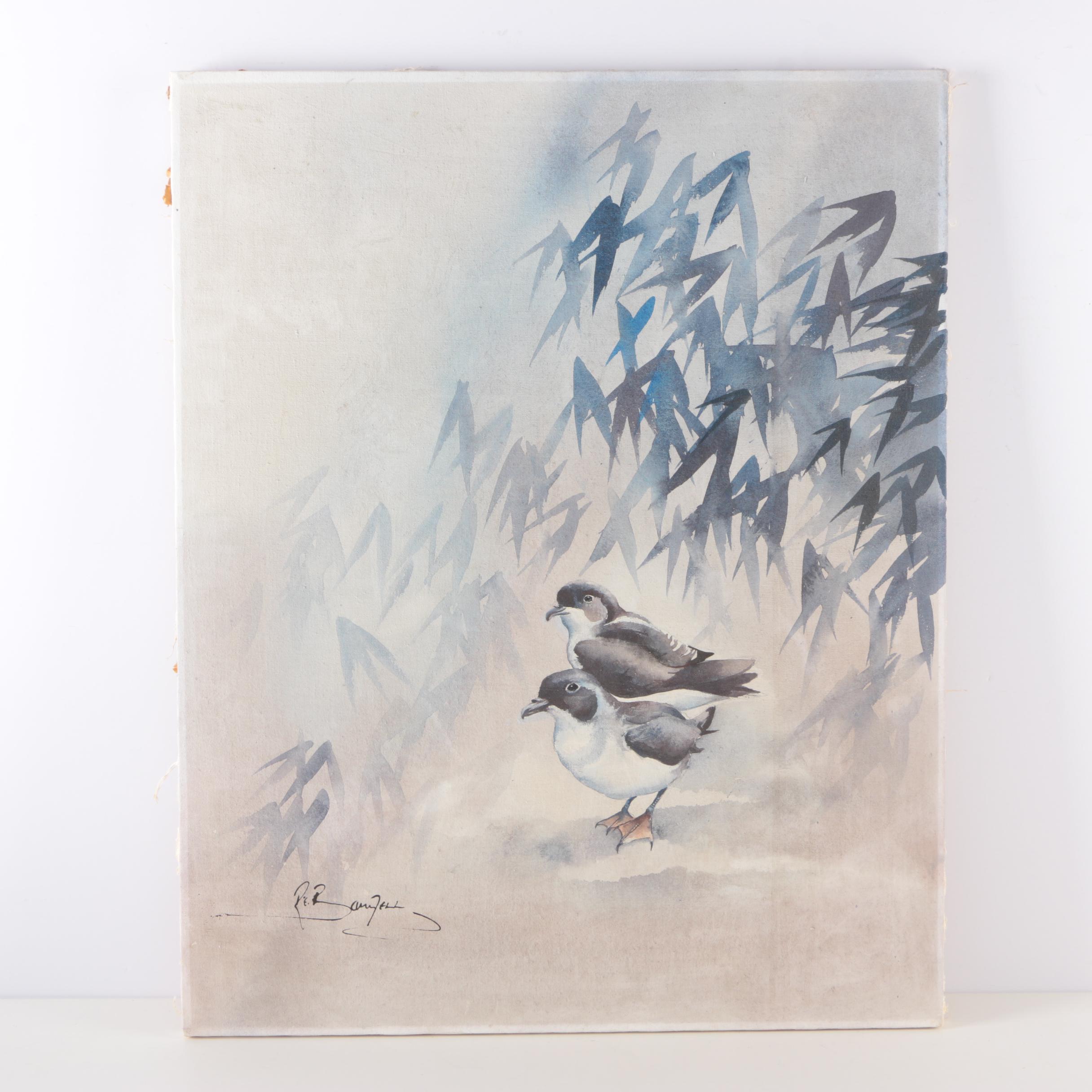 Ronald Banwell Oil Painting on Canvas "Ducks"