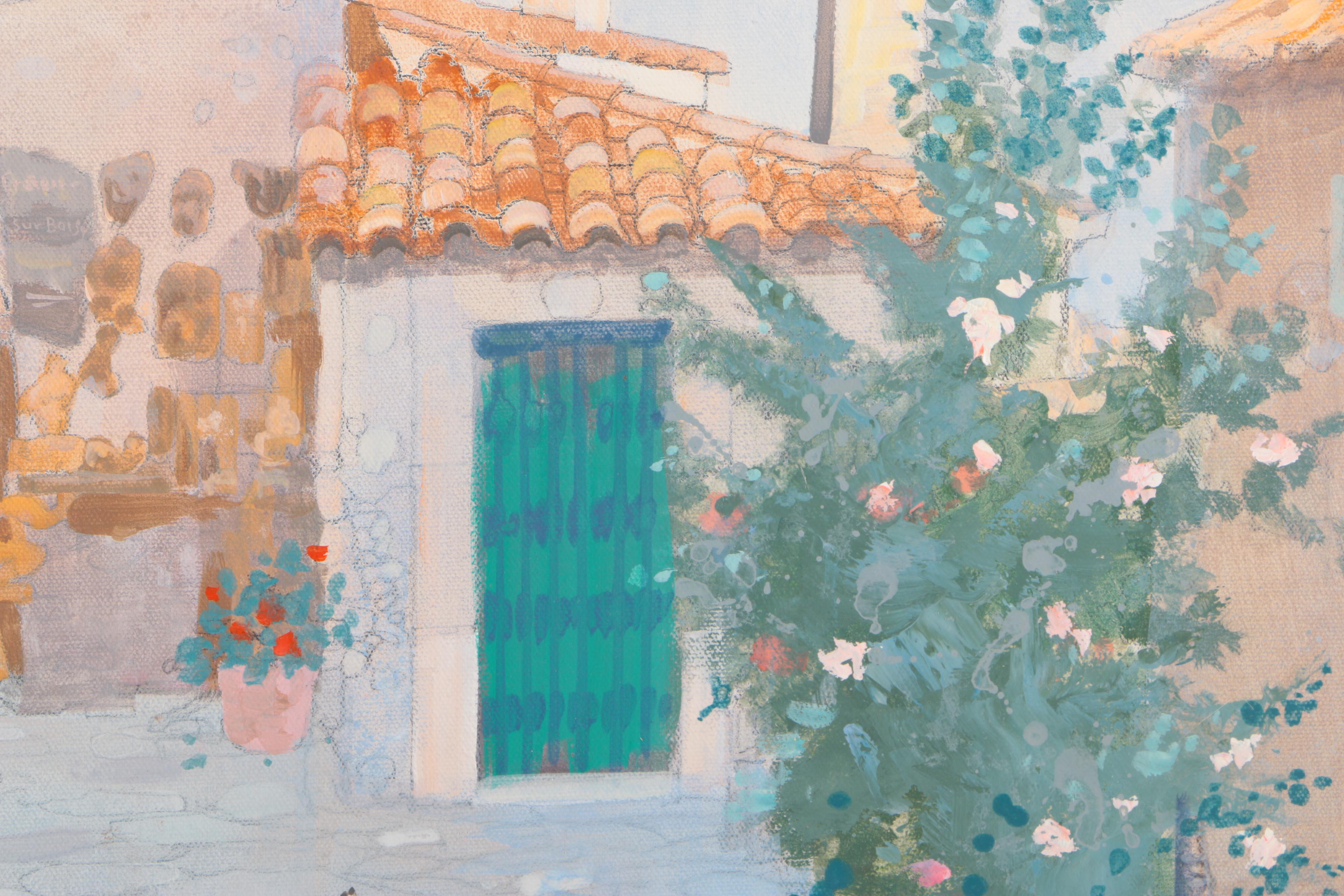 William Benecke Oil Painting on Canvas "Woodcarver's Shop"