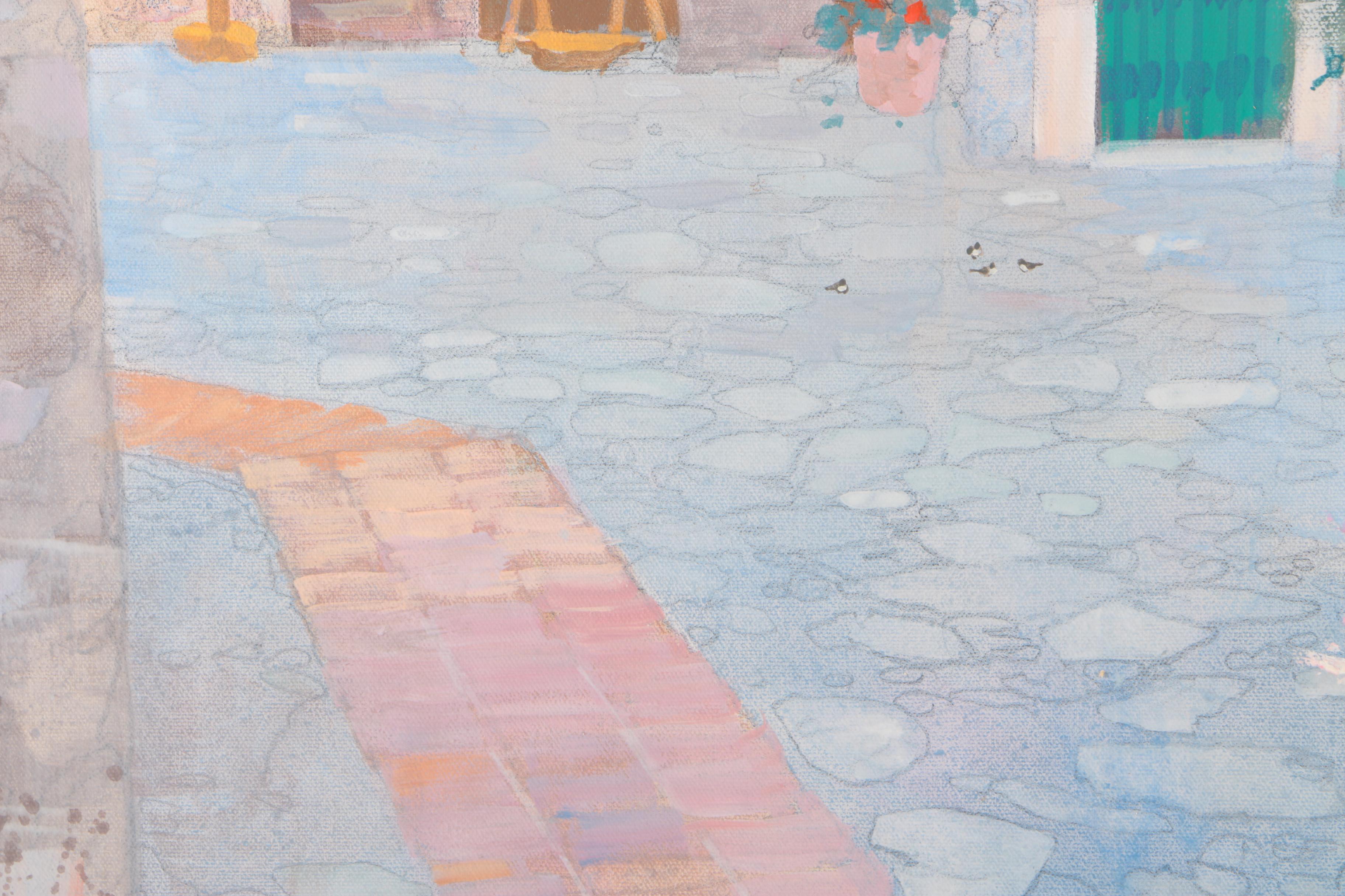 William Benecke Oil Painting on Canvas "Woodcarver's Shop"