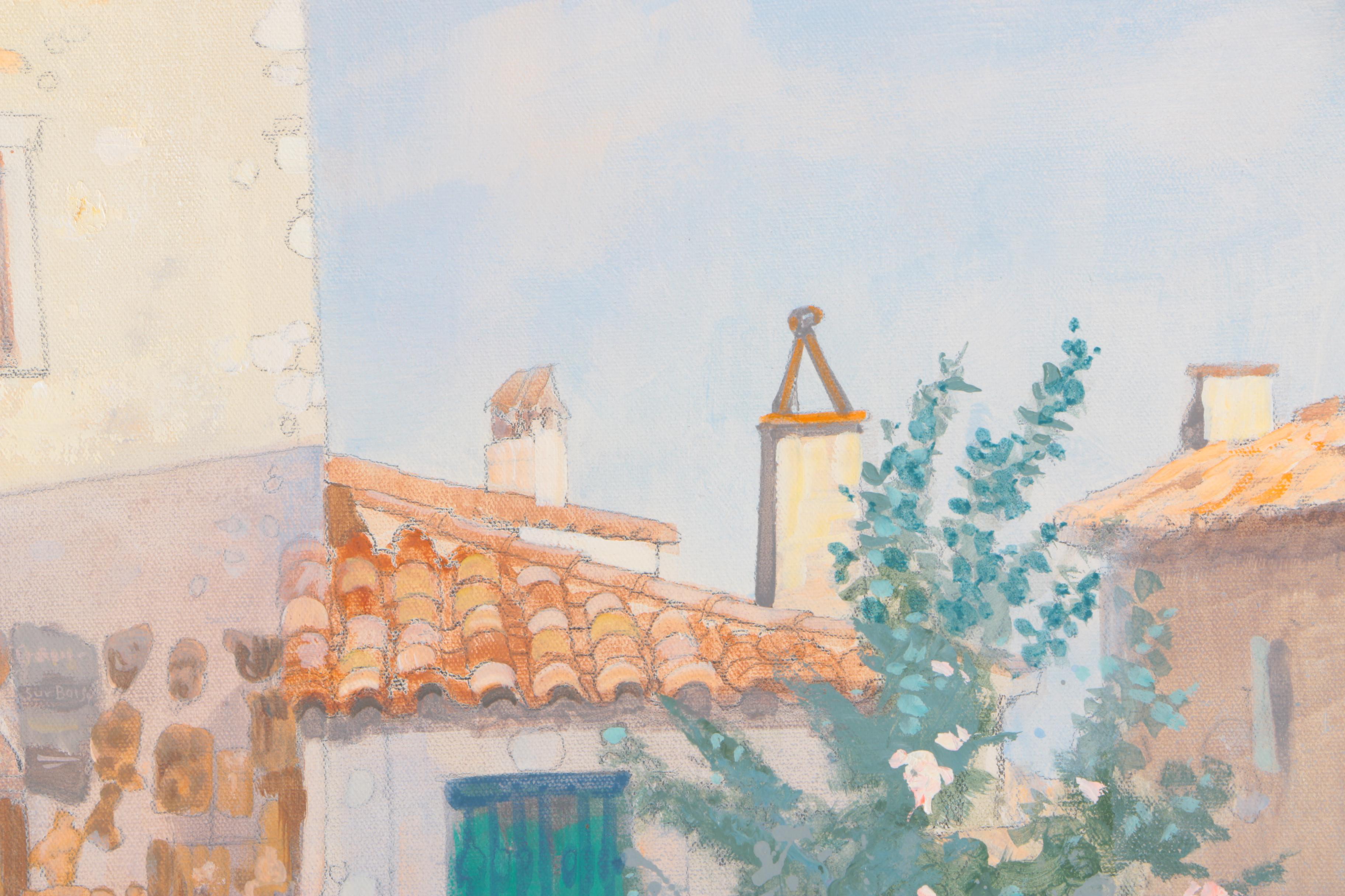 William Benecke Oil Painting on Canvas "Woodcarver's Shop"