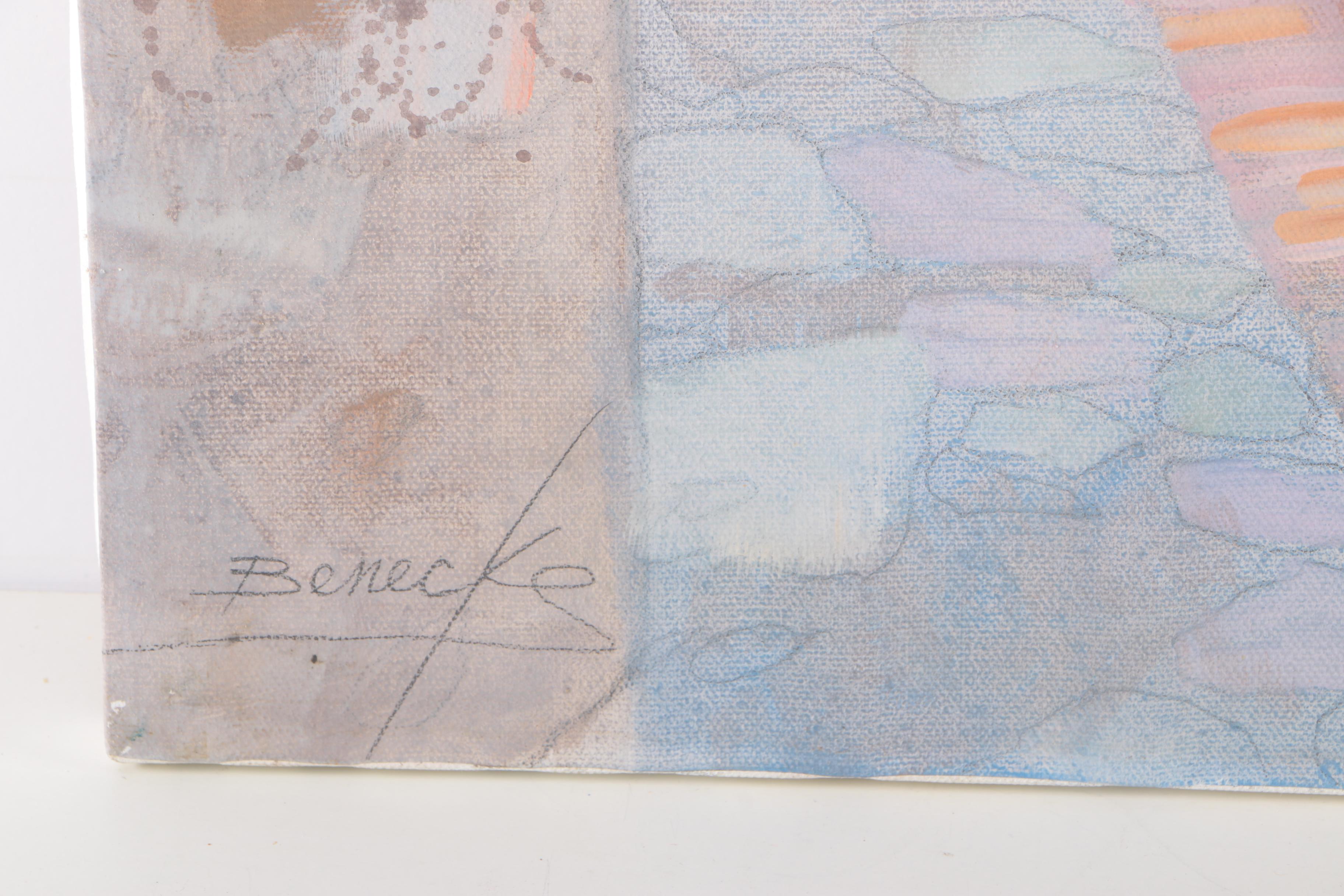 William Benecke Oil Painting on Canvas "Woodcarver's Shop"