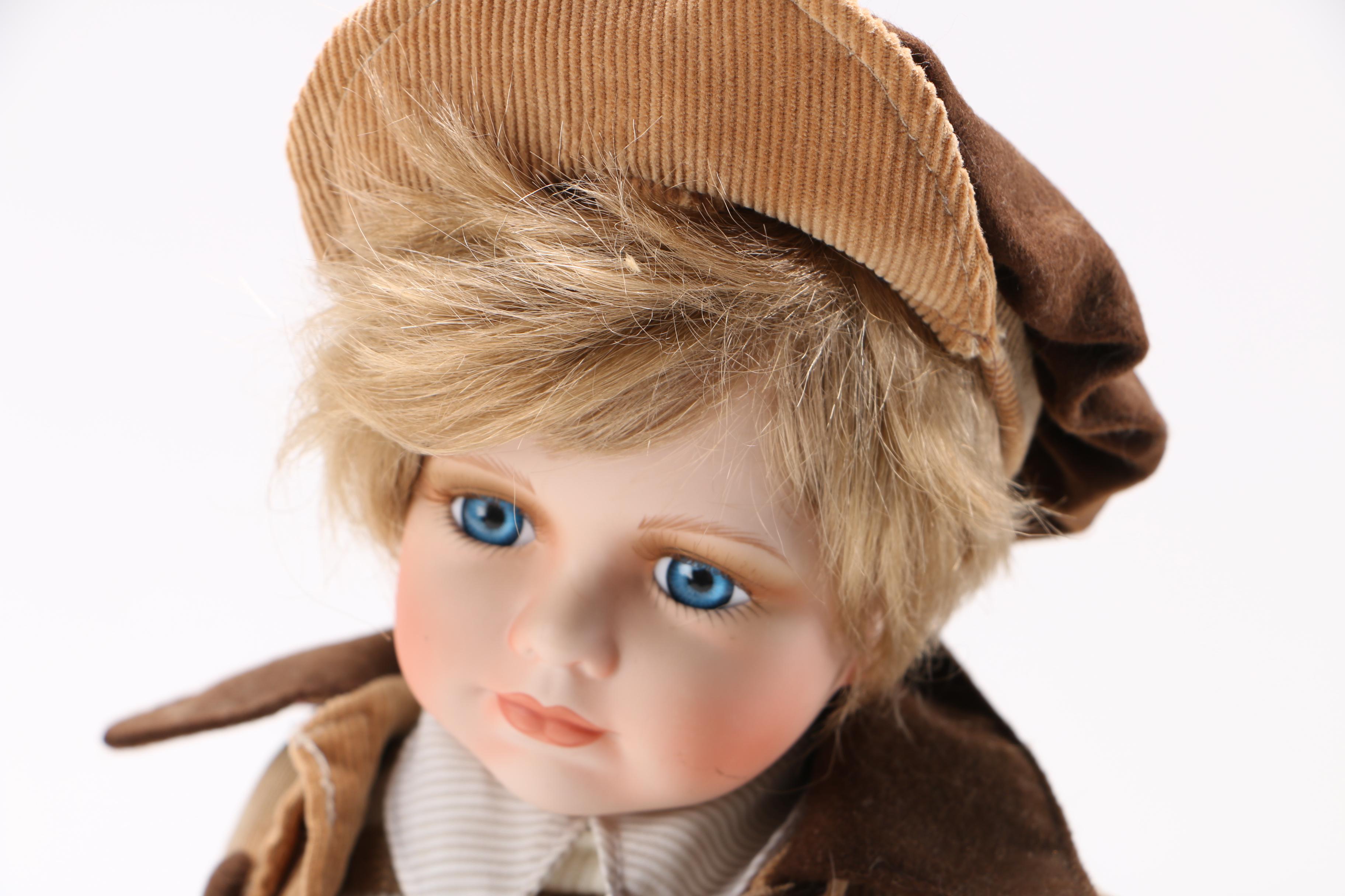 Geppeddo Collector's Series Newsboy Style Doll with Bicycle