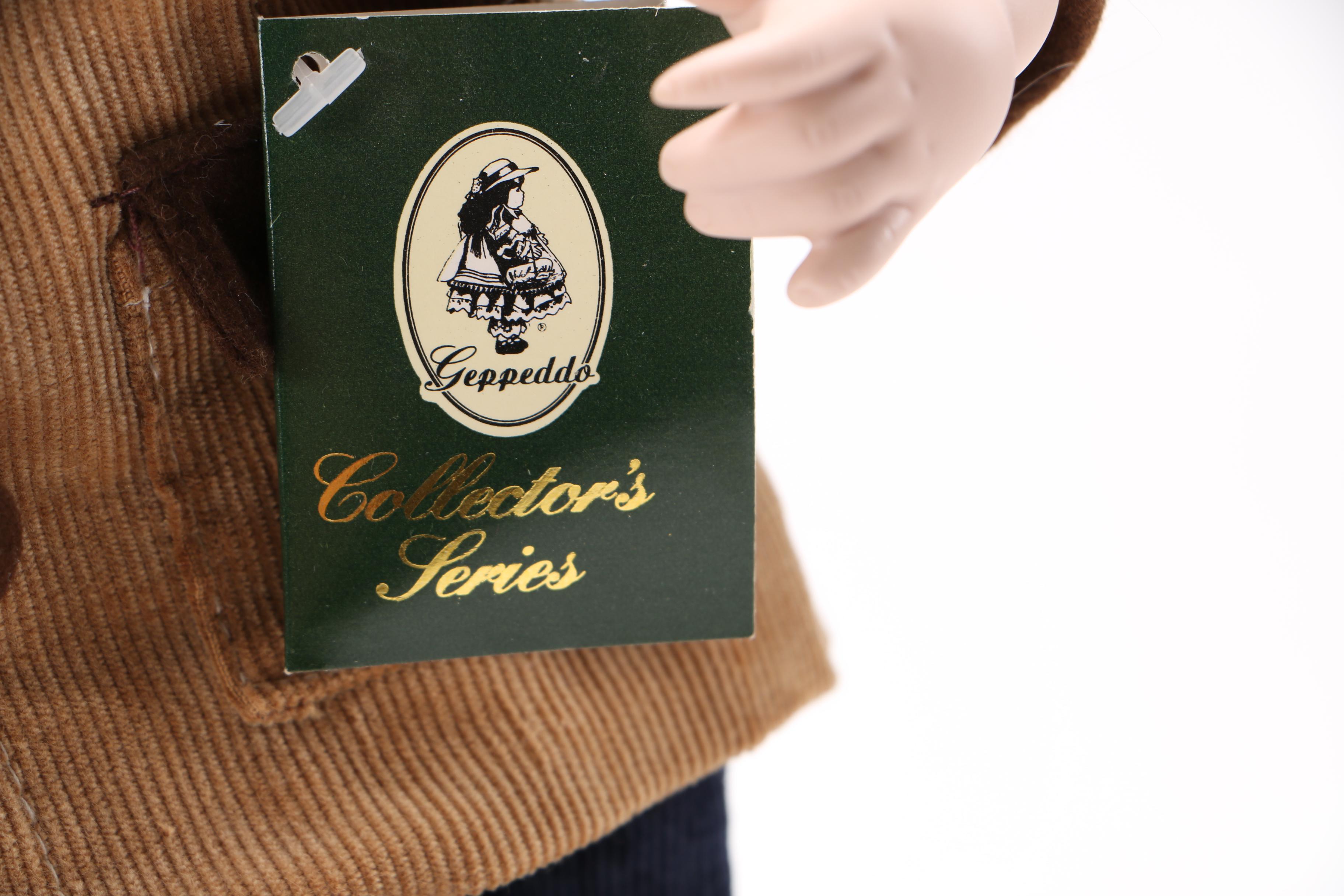 Geppeddo Collector's Series Newsboy Style Doll with Bicycle