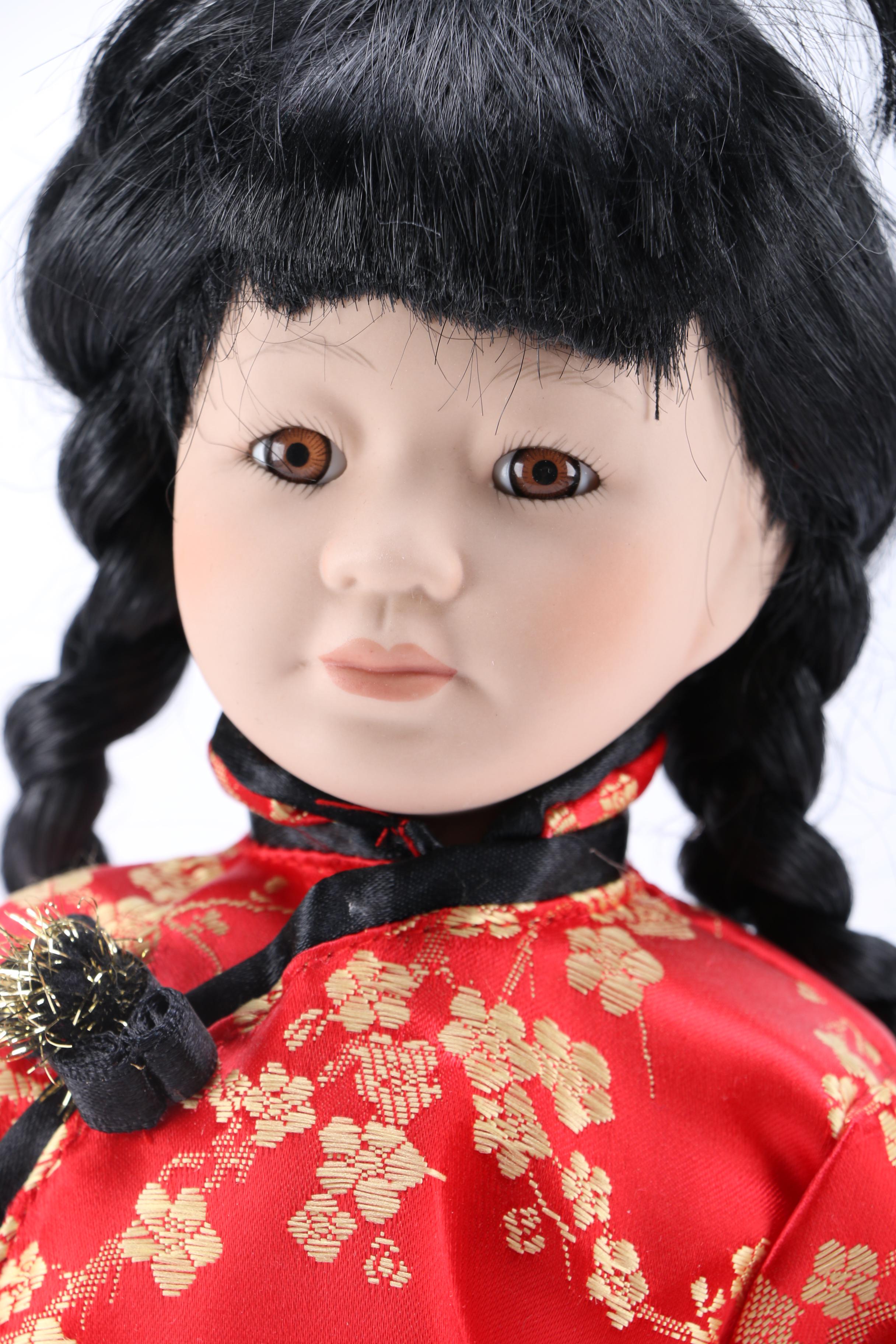 Crowne Chinese and Japanese Styled Porcelain Dolls