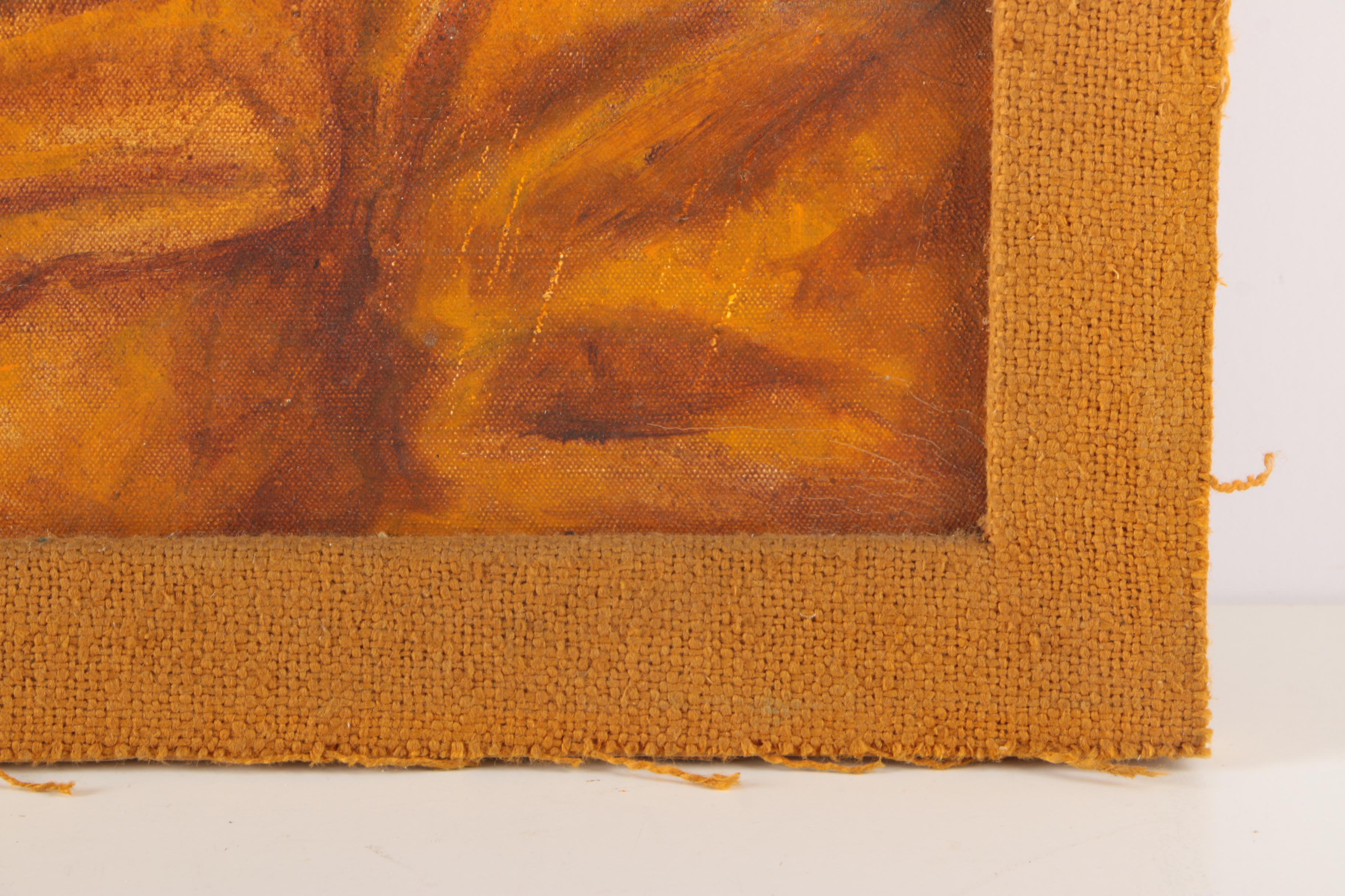 Gyula Daniel Oil Portrait on Canvas of Man with a Pipe