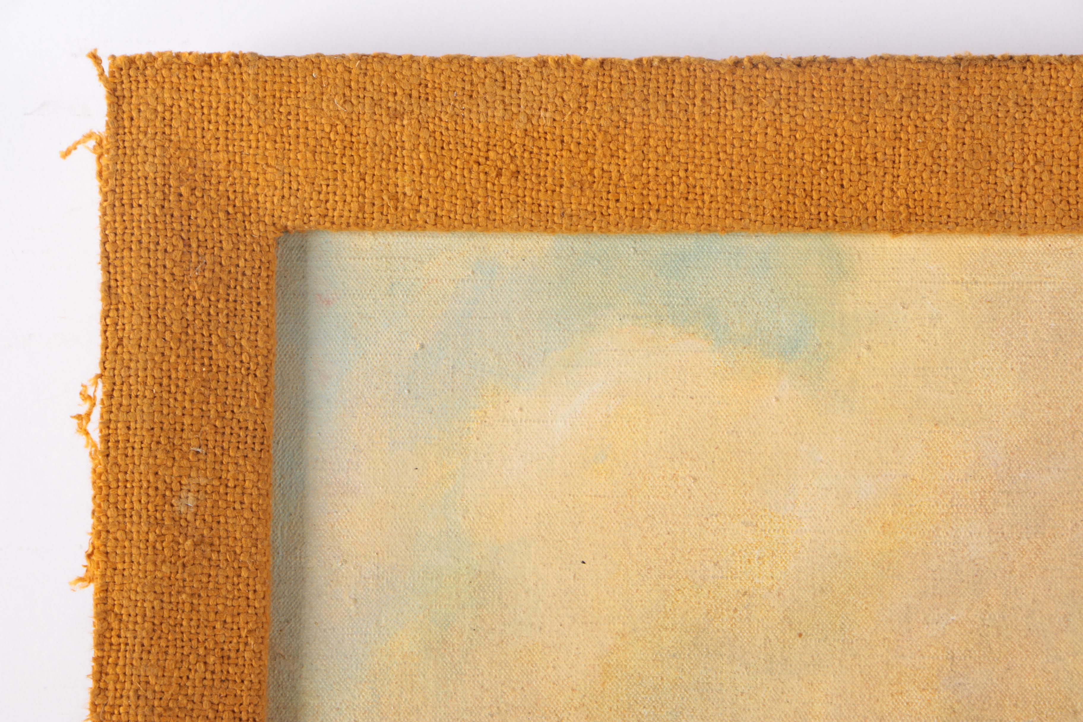 Gyula Daniel Oil Portrait on Canvas of Man with a Pipe