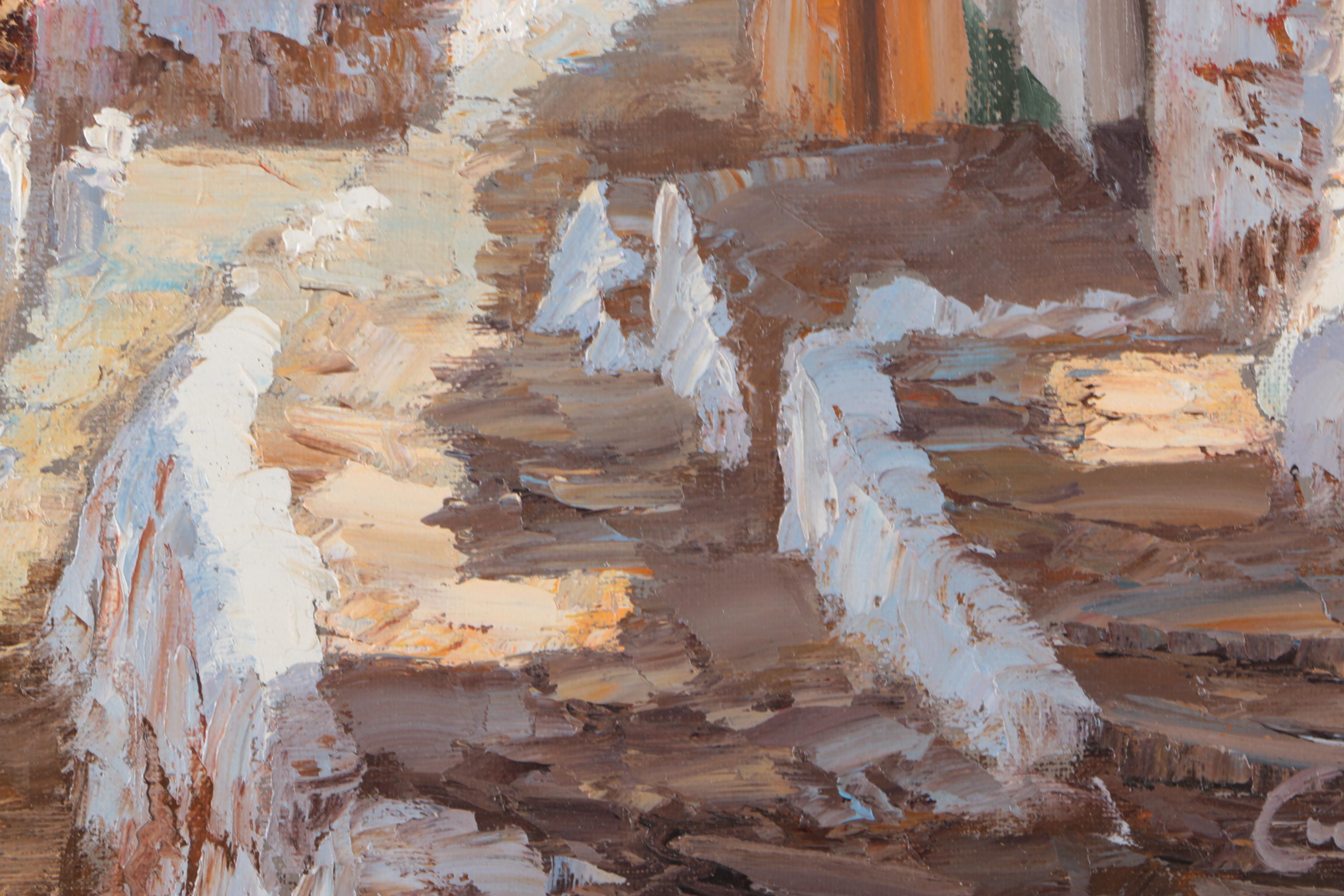 Manuel Cuberos Oil Painting on Canvas "Rooftops"