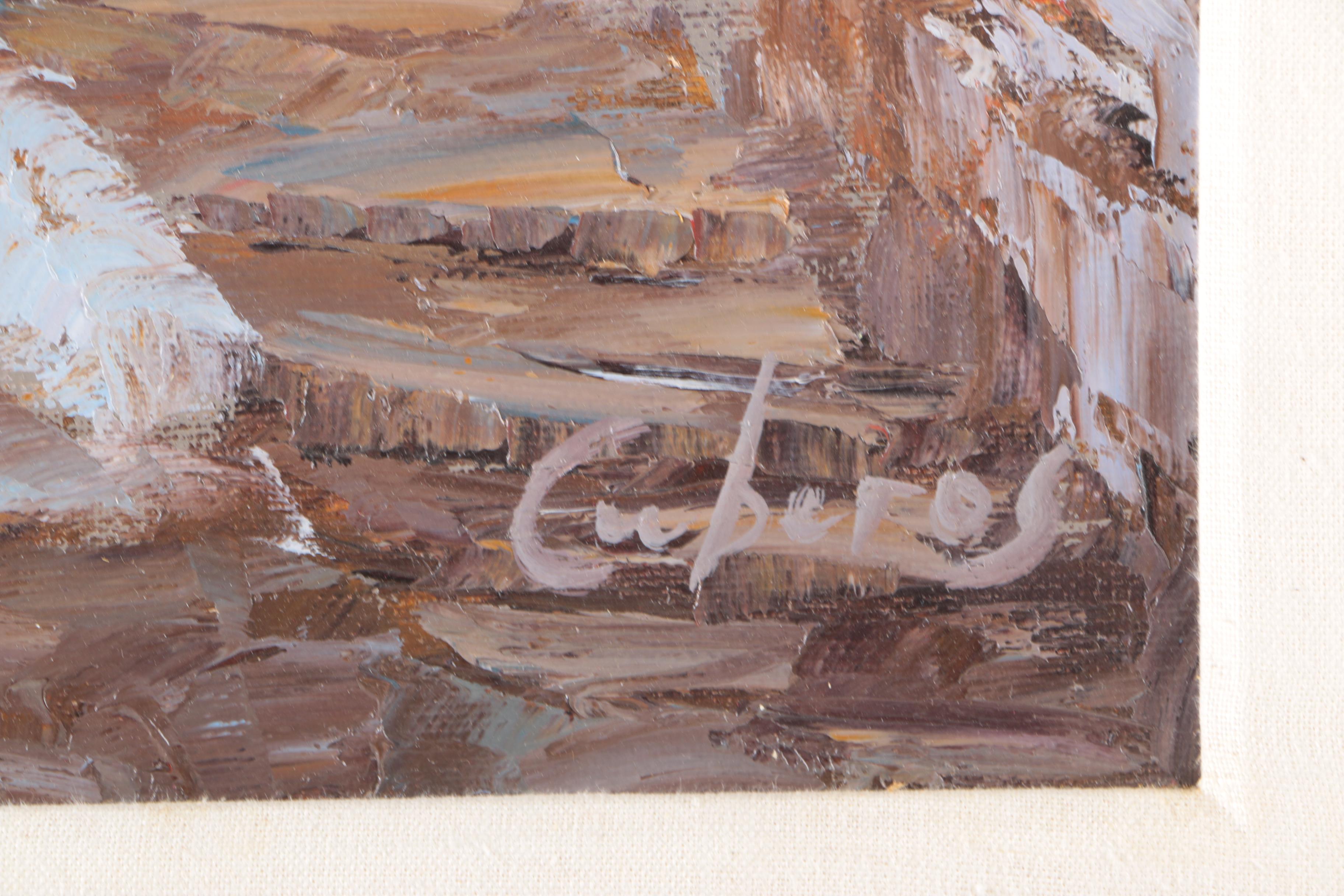 Manuel Cuberos Oil Painting on Canvas "Rooftops"