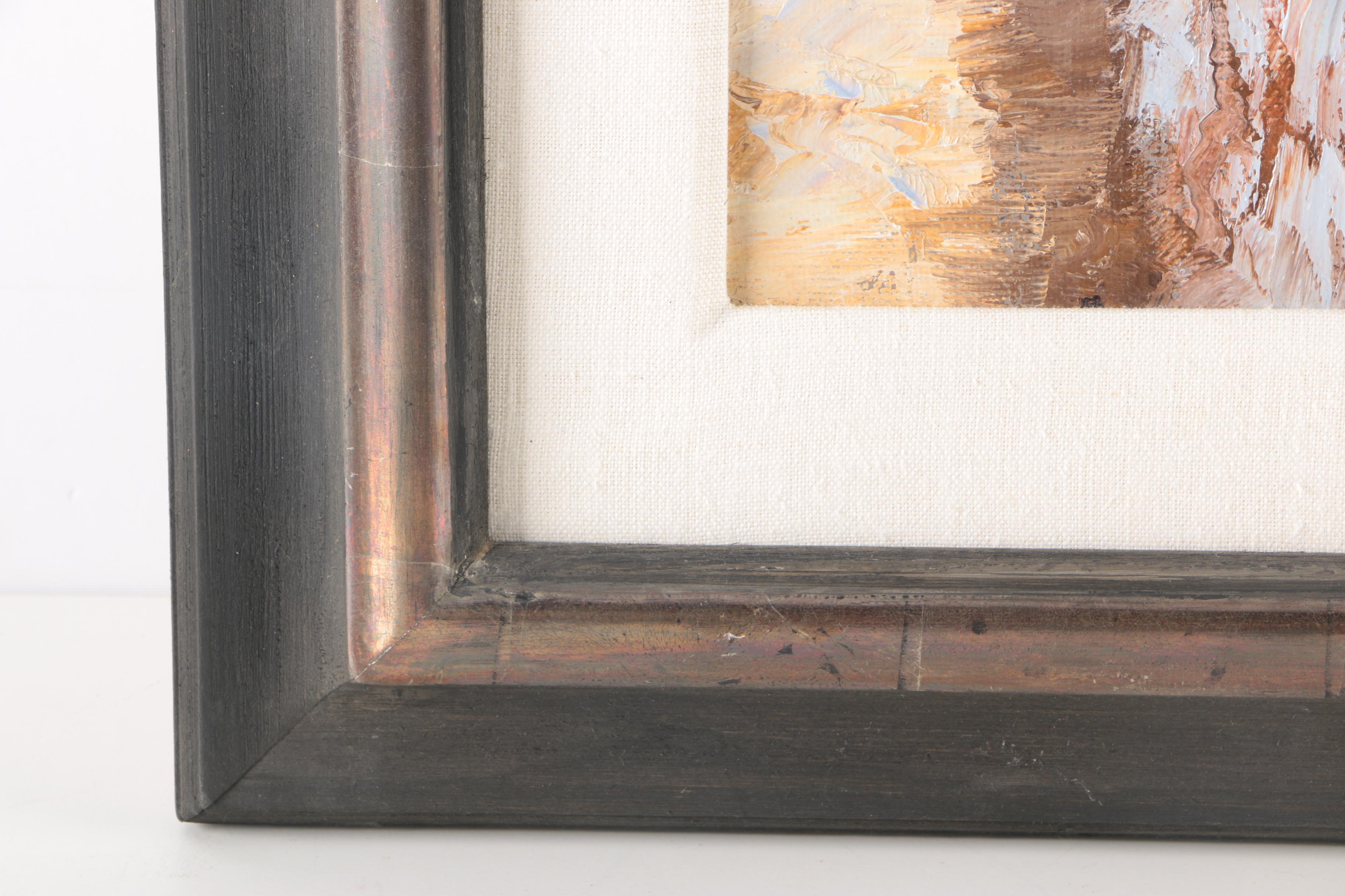 Manuel Cuberos Oil Painting on Canvas "Rooftops"