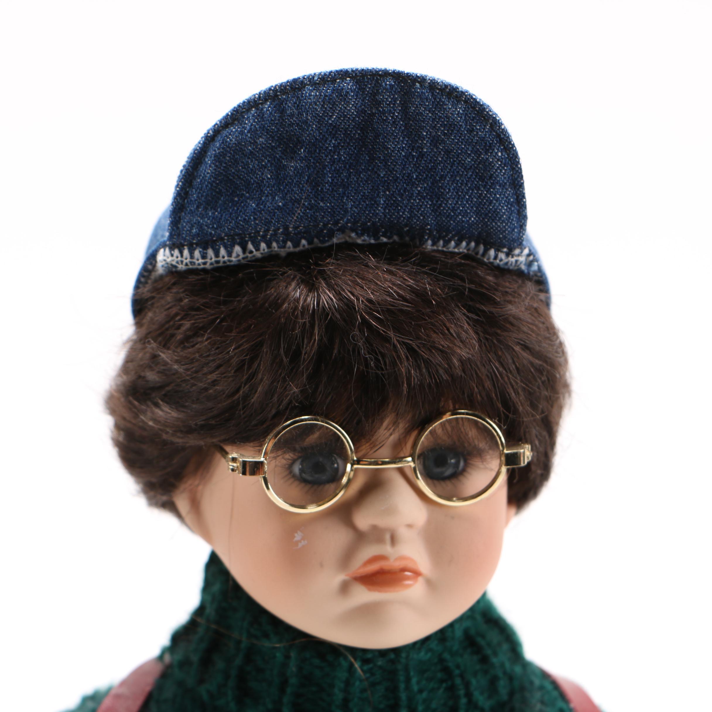 "Tiny Tim" Porcelain Doll and Porcelain Doll