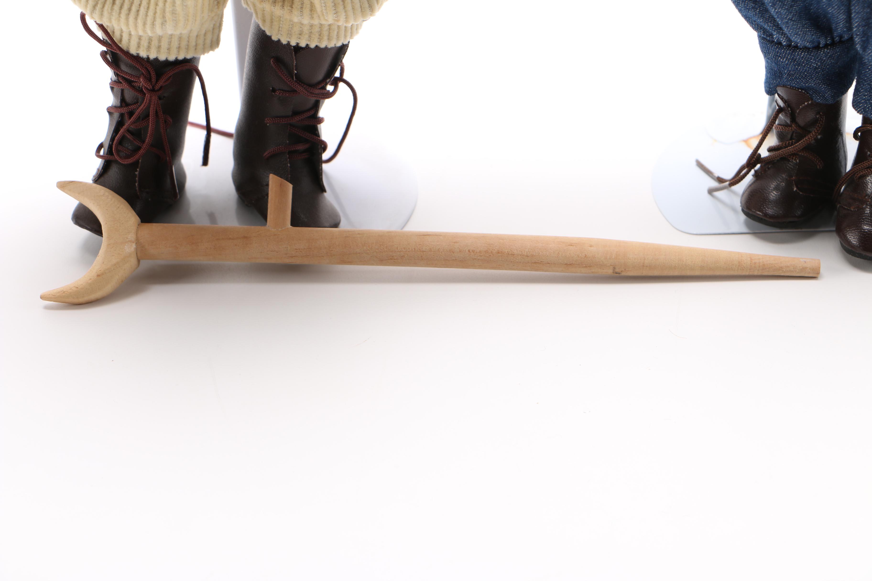 "Tiny Tim" Porcelain Doll and Porcelain Doll