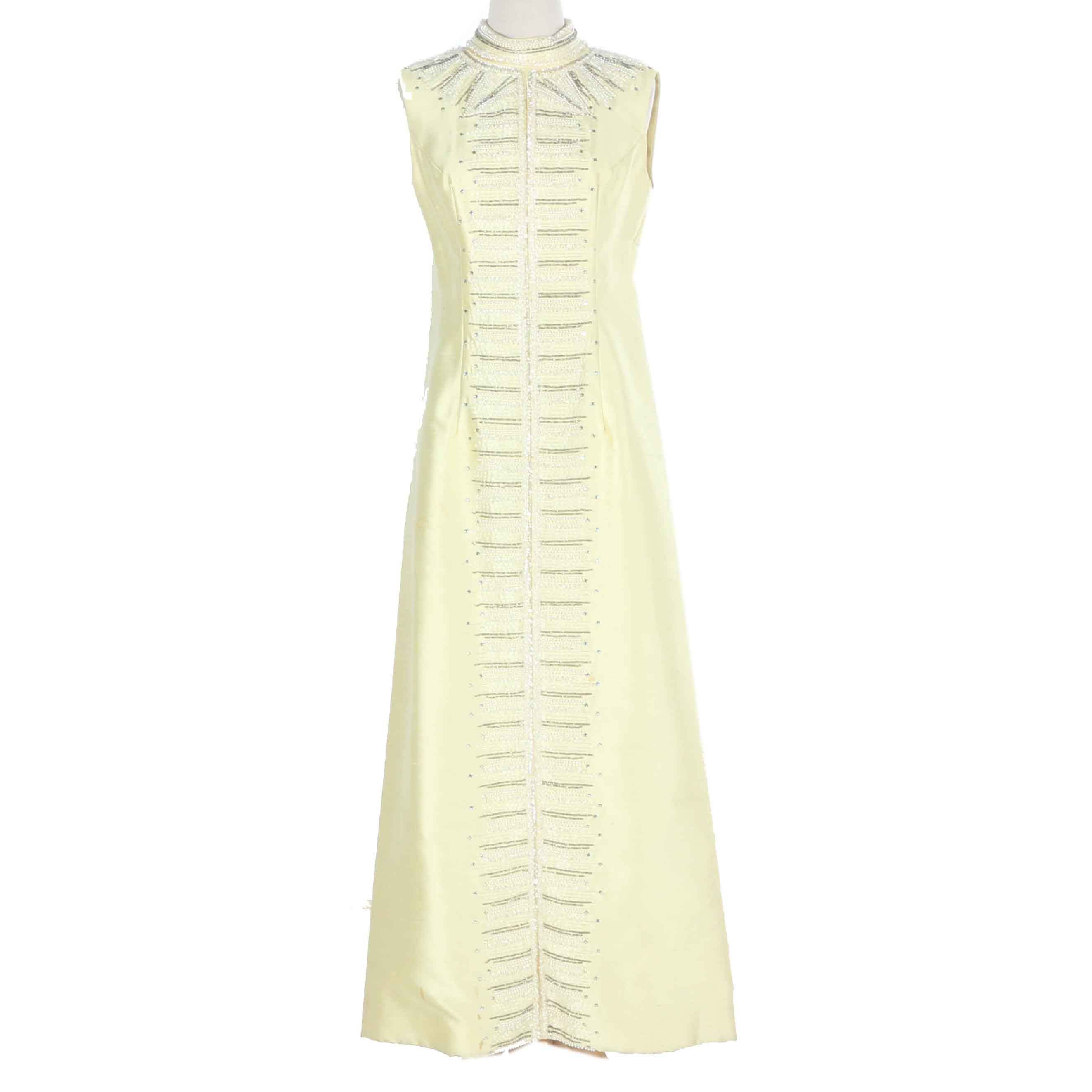 Vintage Yellow Beaded Dress