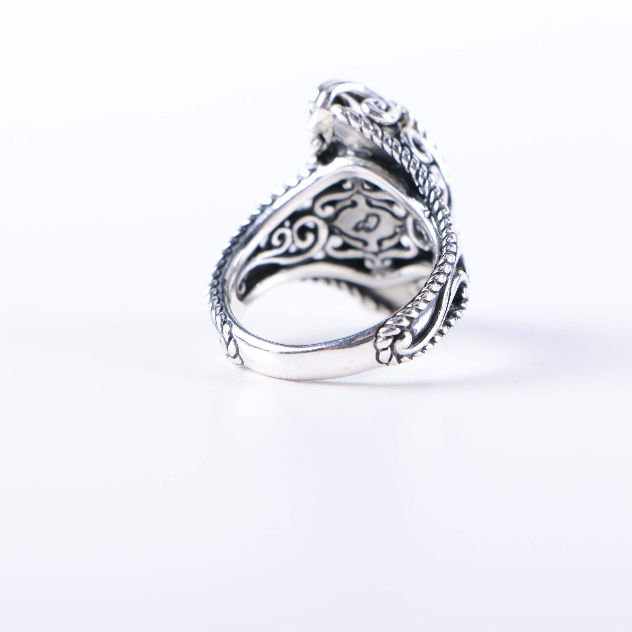 Sterling Silver Jewelry Including an Amethyst Pendant