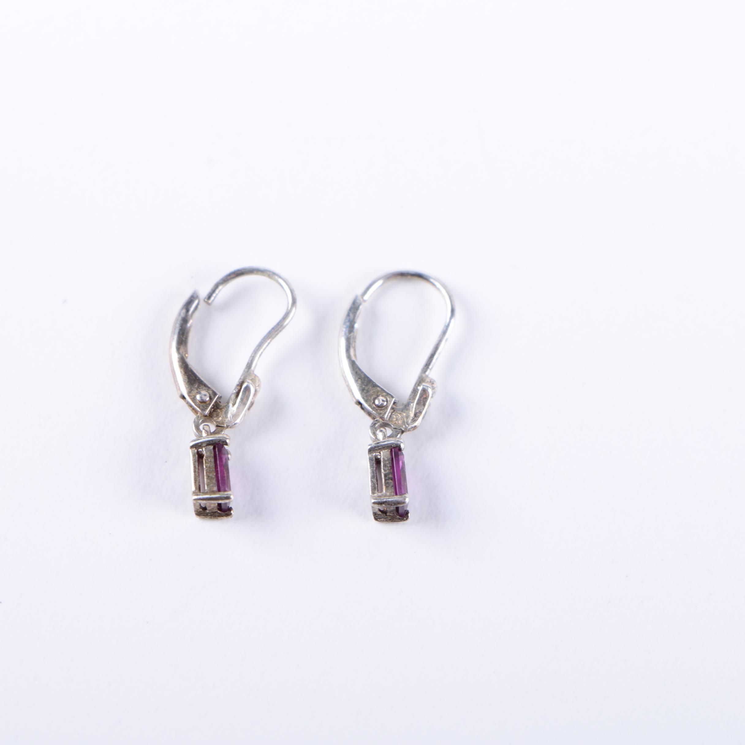Sterling Silver Jewelry Including an Amethyst Pendant