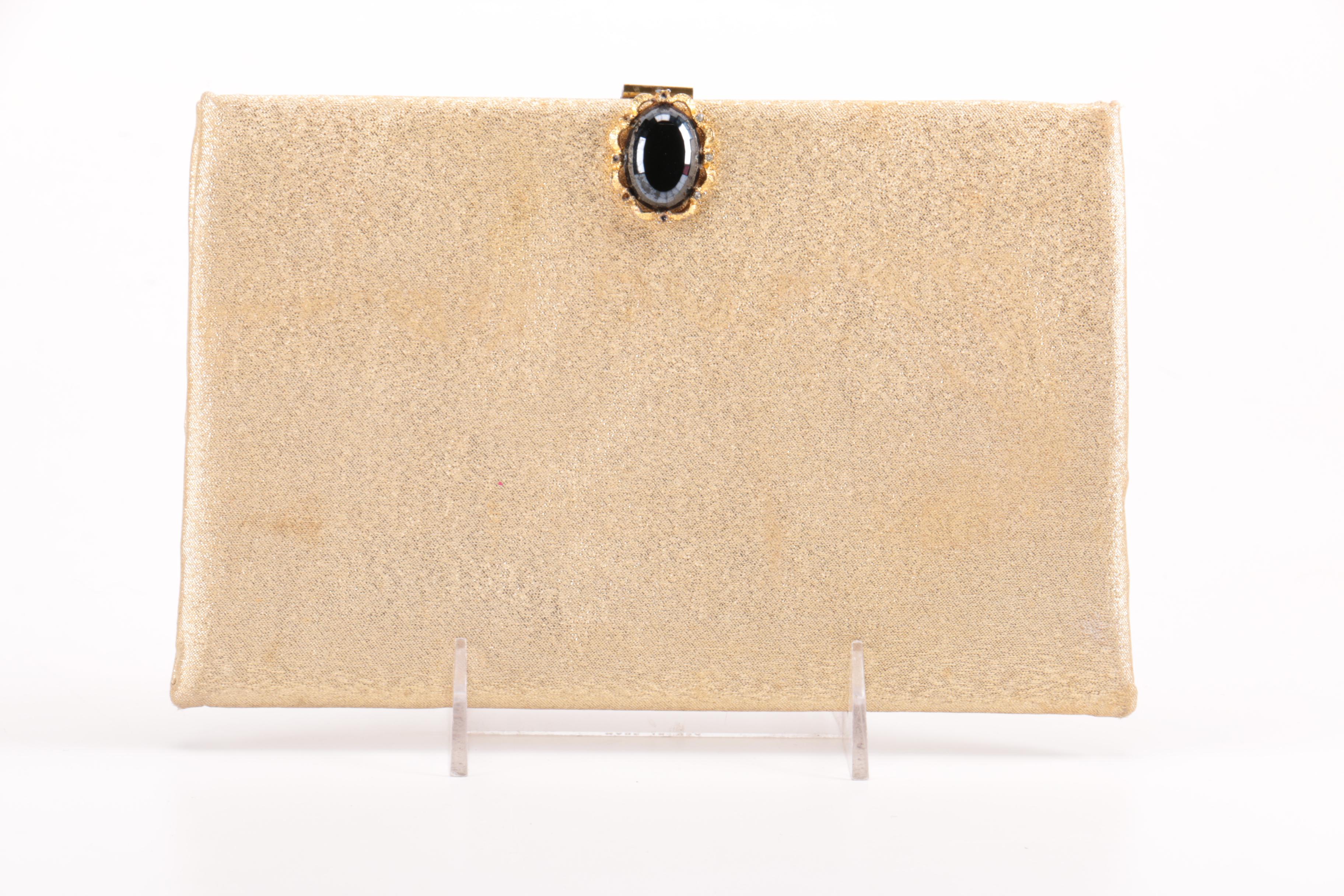 Gold tone Evening Clutch and Handbag