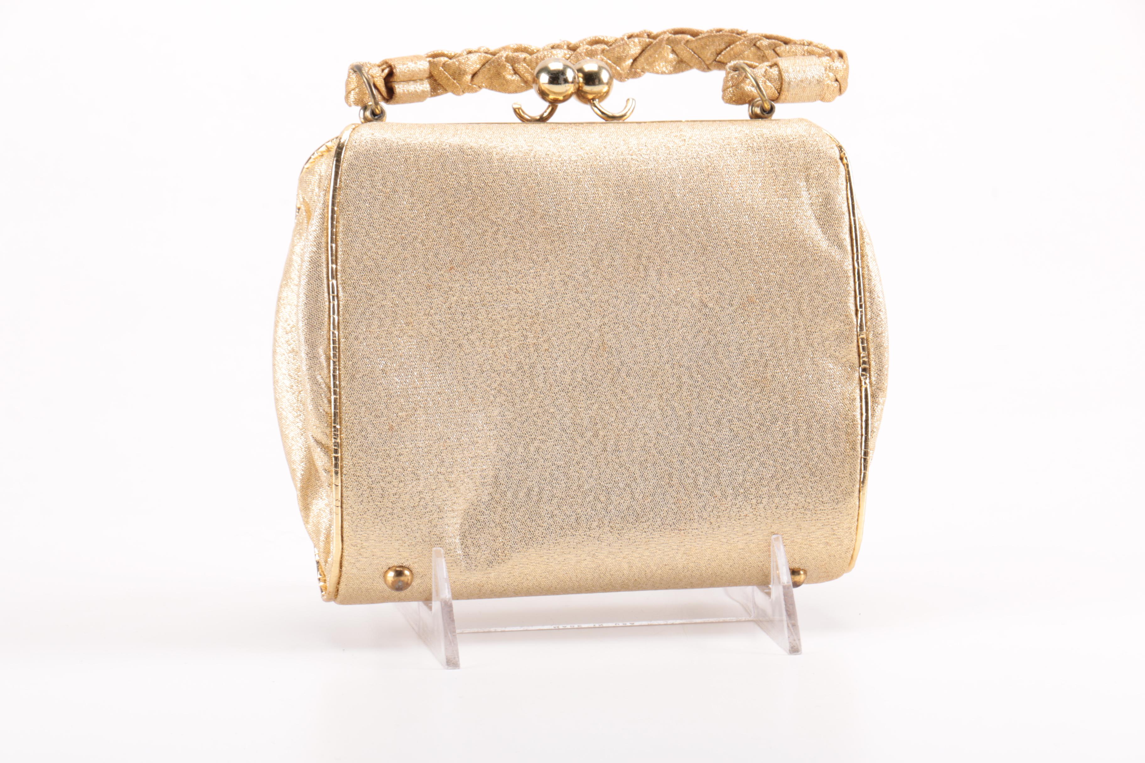 Gold tone Evening Clutch and Handbag