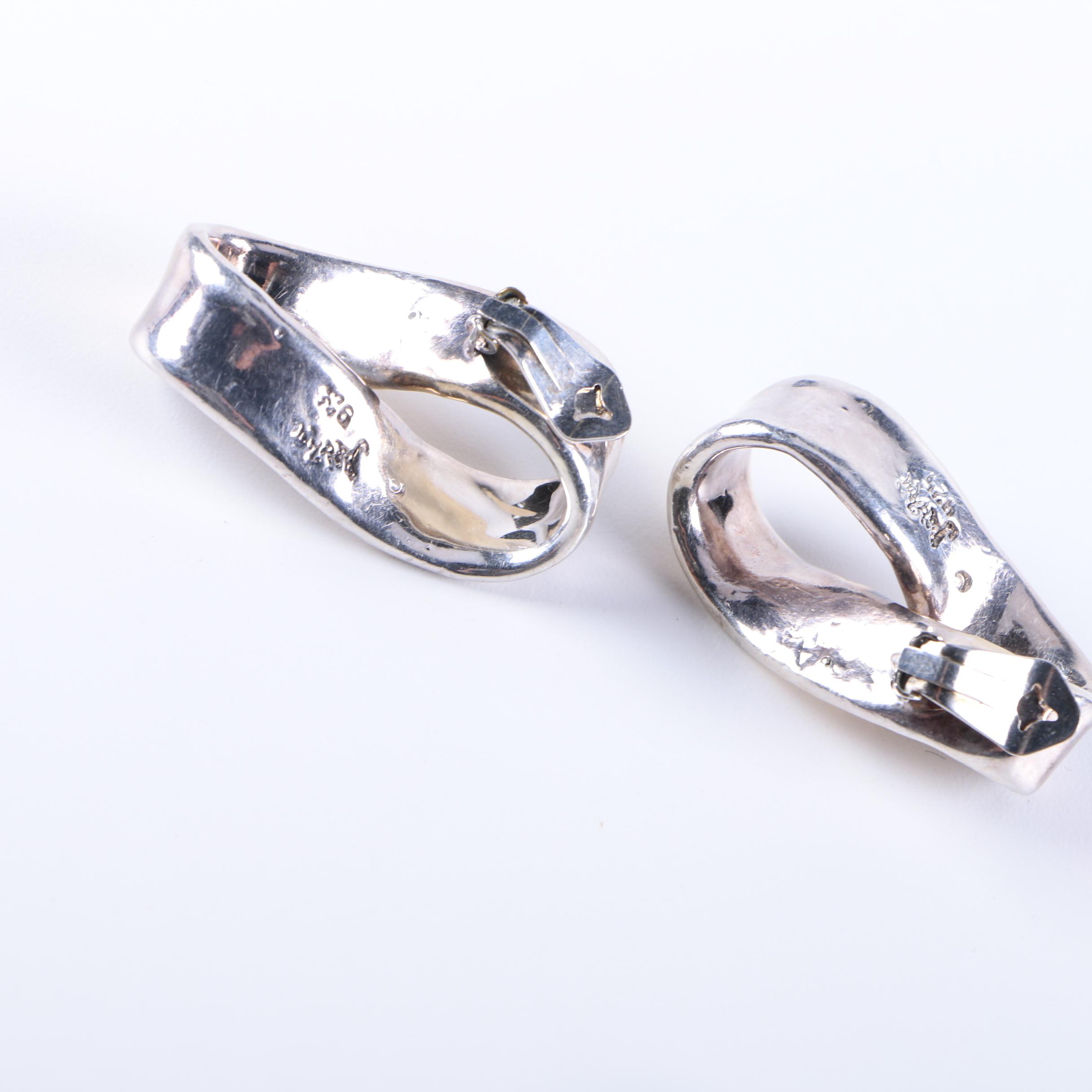 Sterling Silver Bracelets and Earrings Including Diamonds