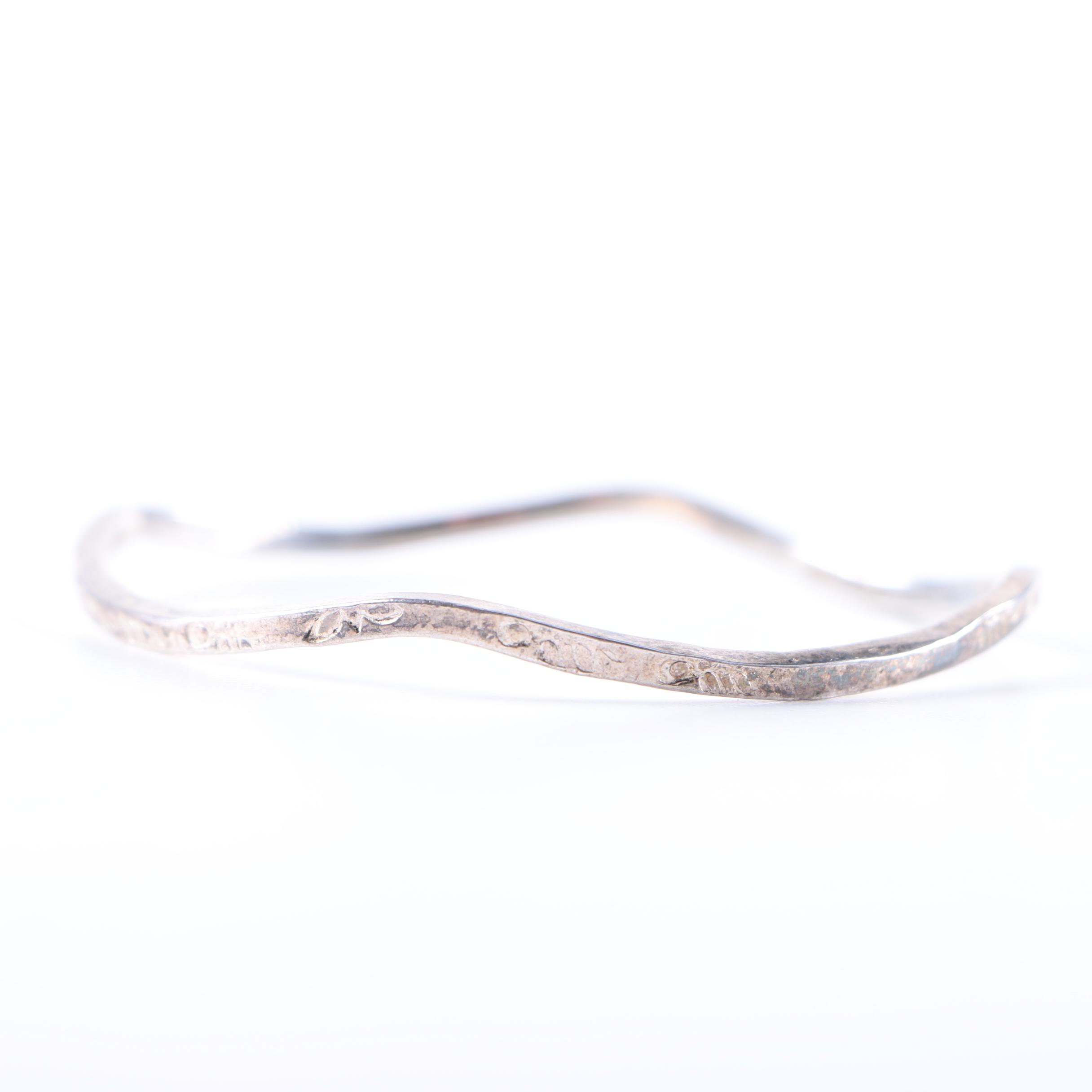 Sterling Silver Bracelets and Earrings Including Diamonds
