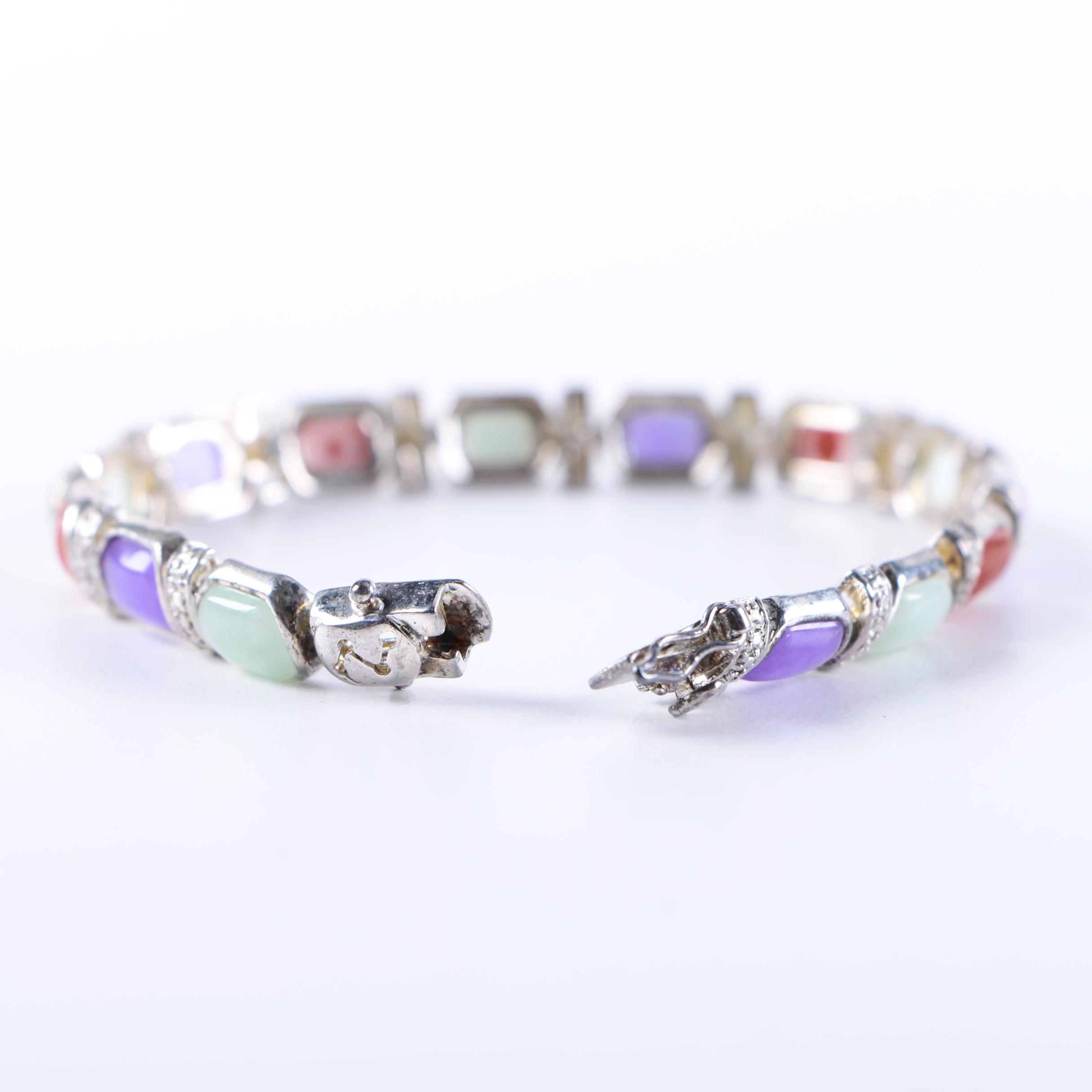 Sterling Silver Bracelets and Earrings Including Diamonds