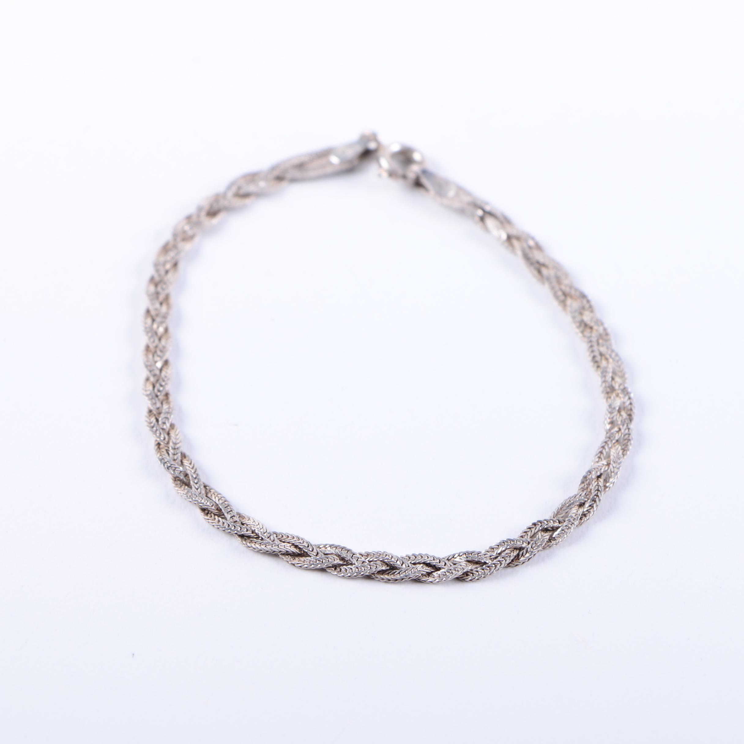 Sterling Silver Bracelets and Earrings Including Diamonds