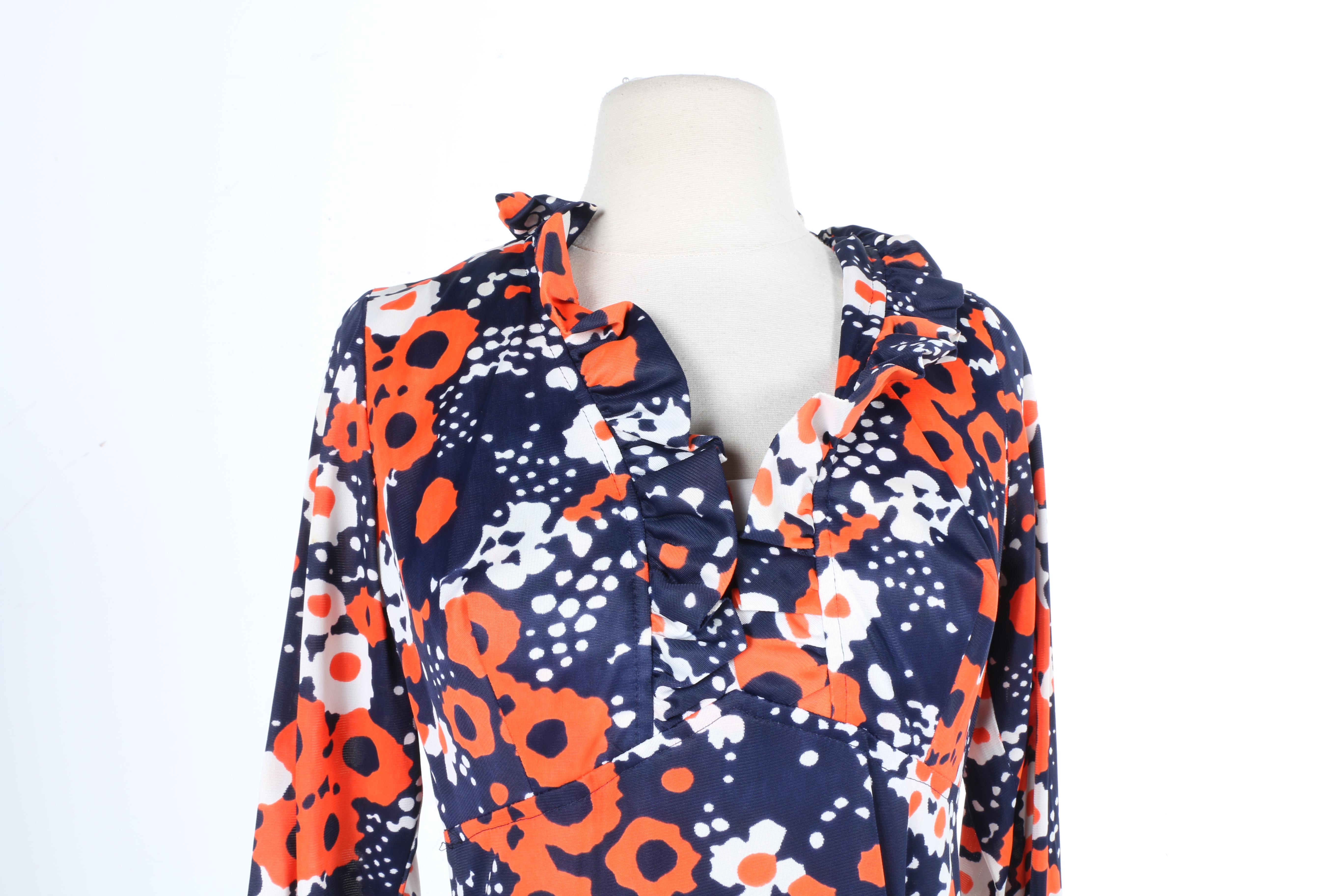 Circa 1970's Floral Maxi Dress