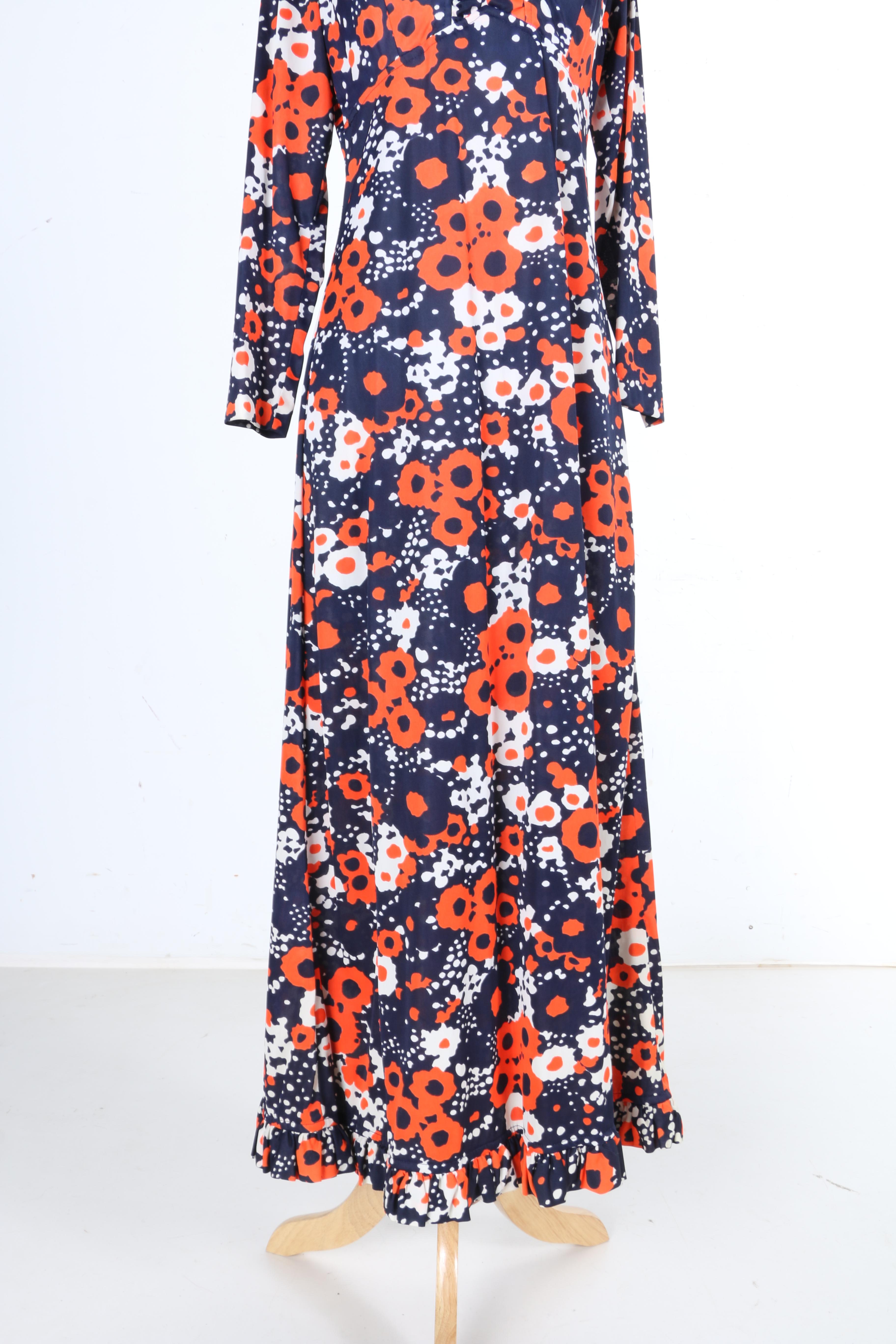 Circa 1970's Floral Maxi Dress