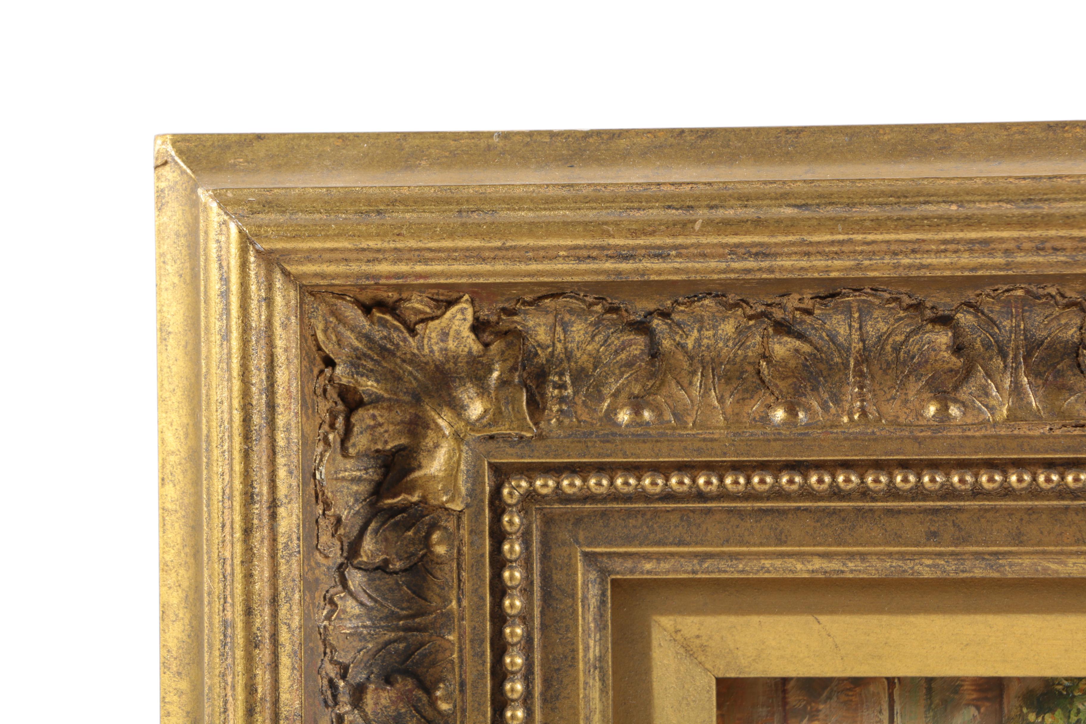 C. Shayer Oil Painting On Wood Panel "Barnyard With Chickens"