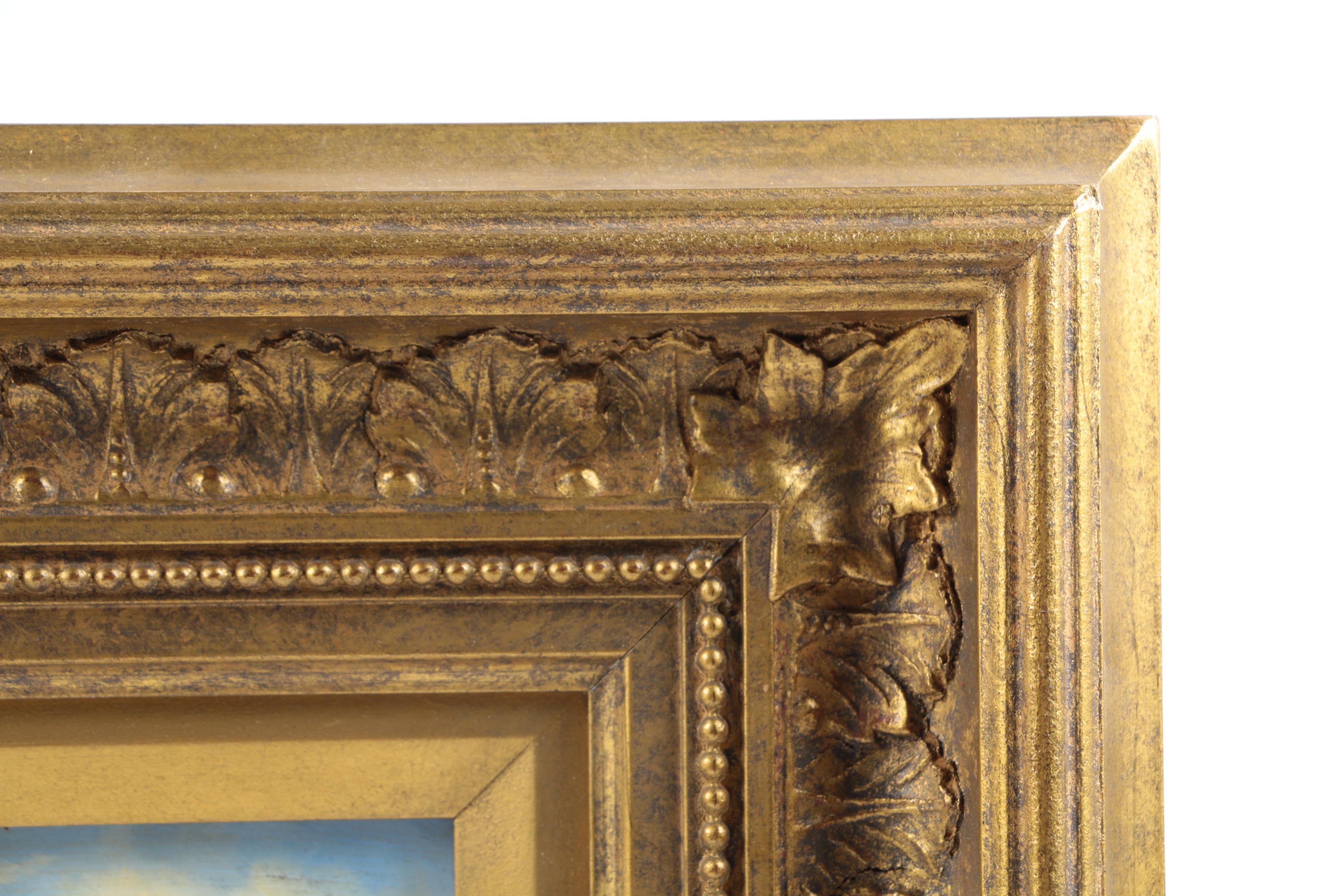 C. Shayer Oil Painting On Wood Panel "Barnyard With Chickens"